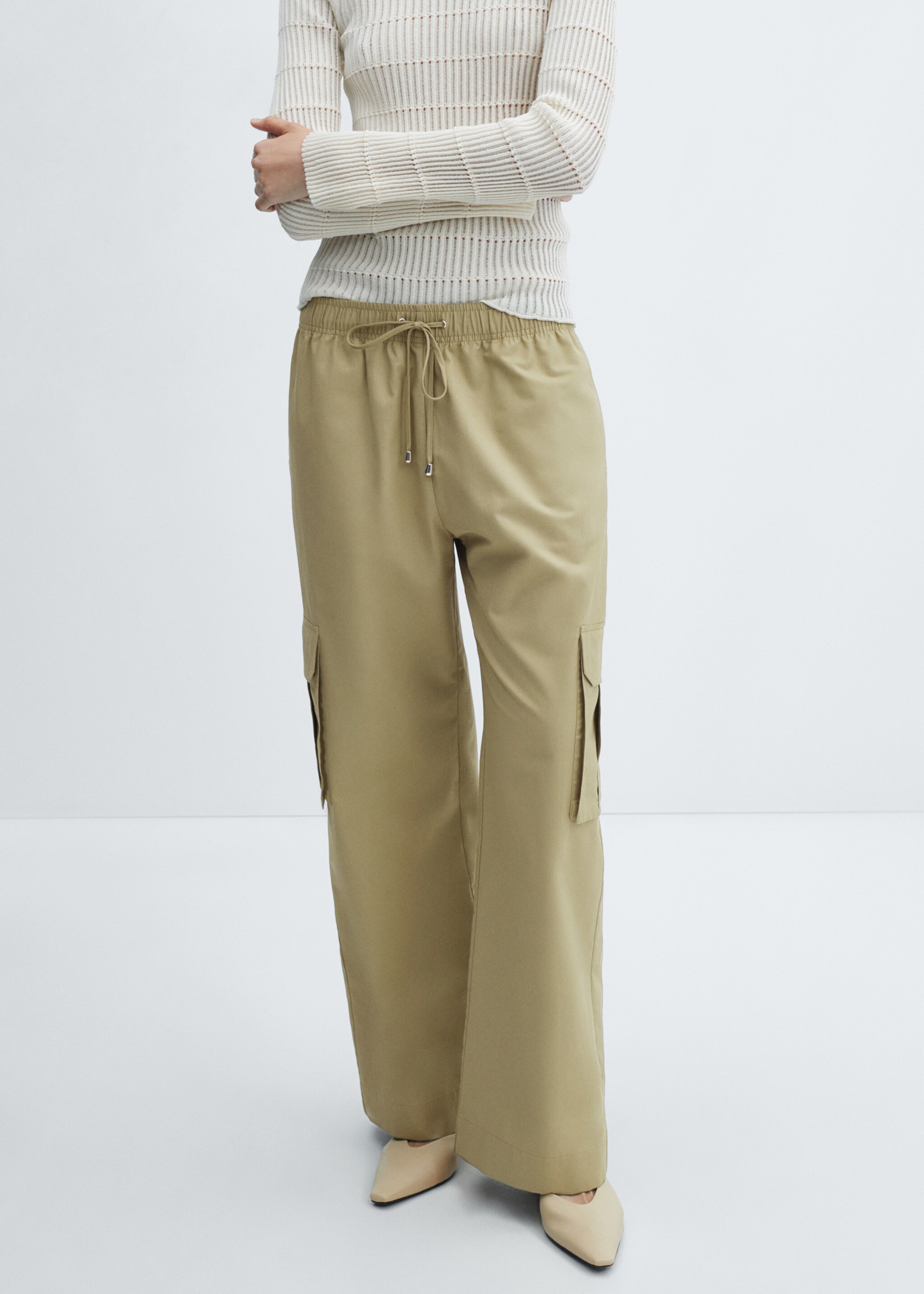 Elastic waist cargo pants - Medium plane