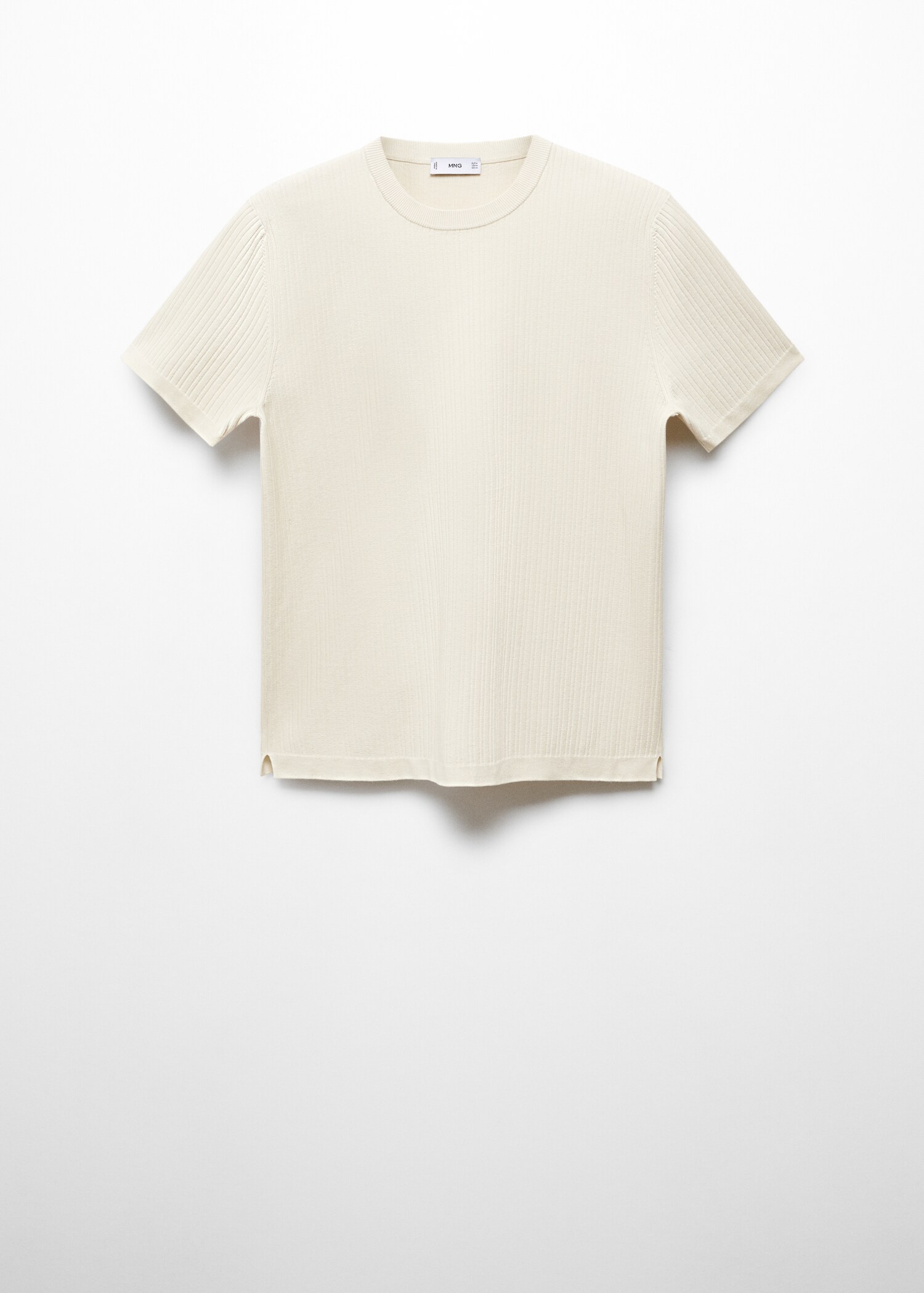 Ribbstickad t-shirt - Artikel utan modell