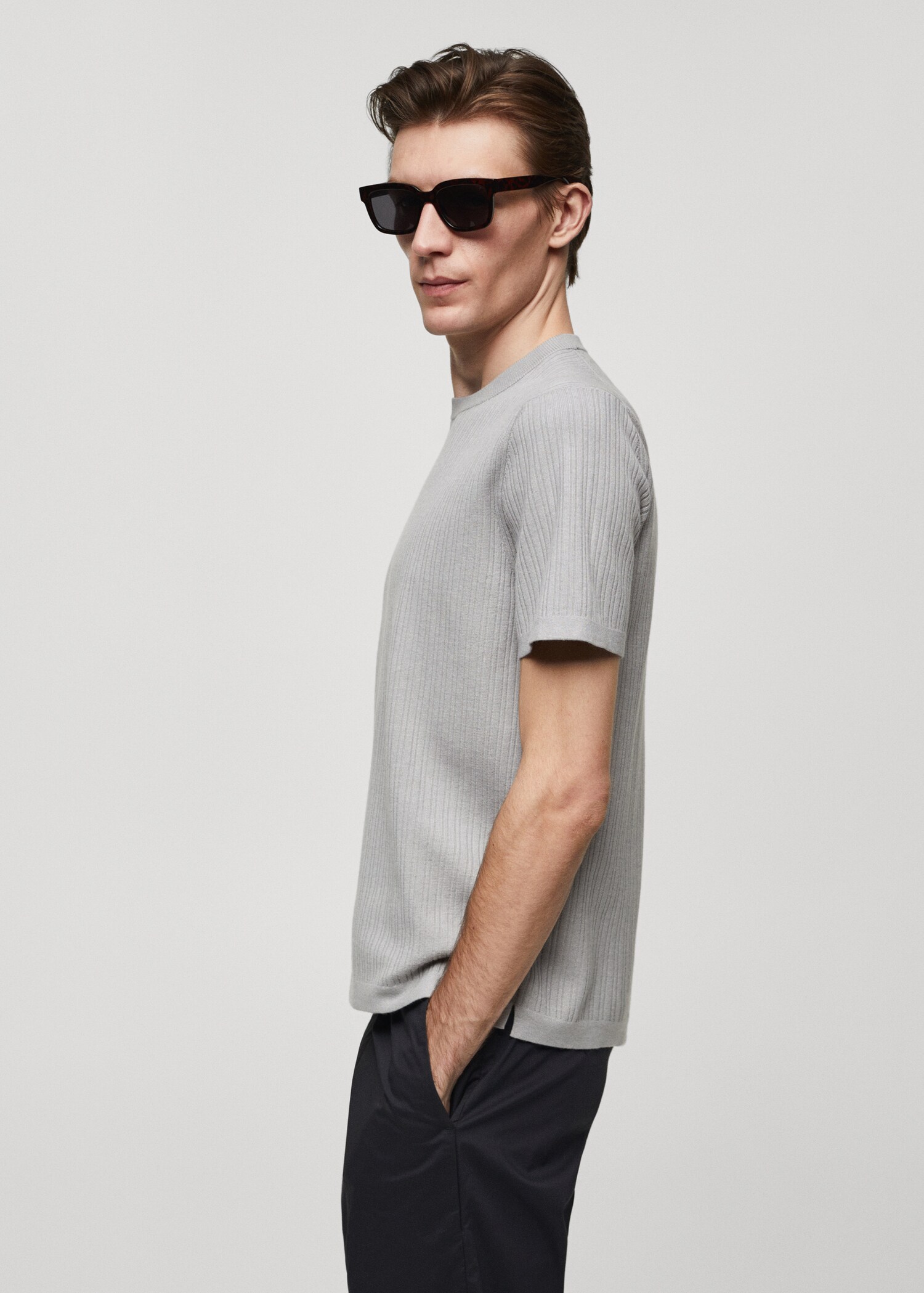 Ribbstickad t-shirt - Detaljer om artikeln 2