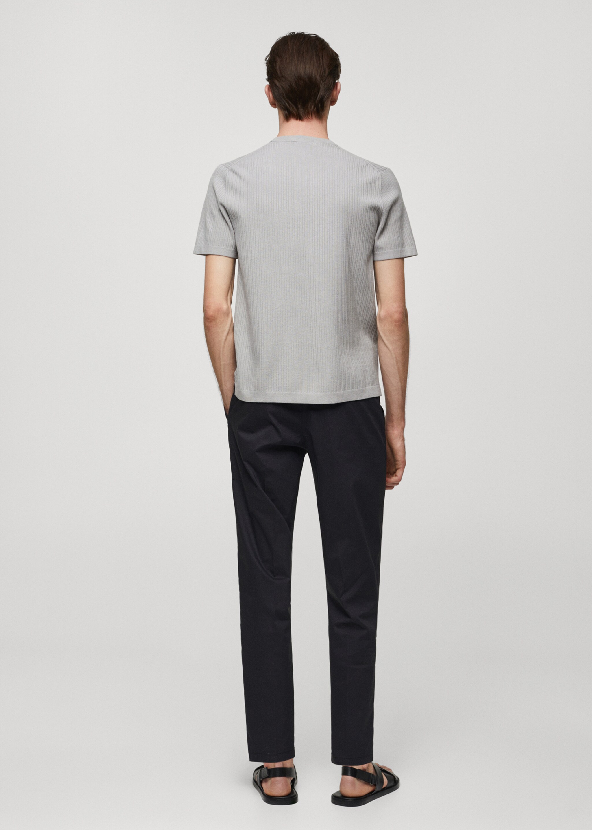 Ribbed  knit t-shirt - Reverse of the article