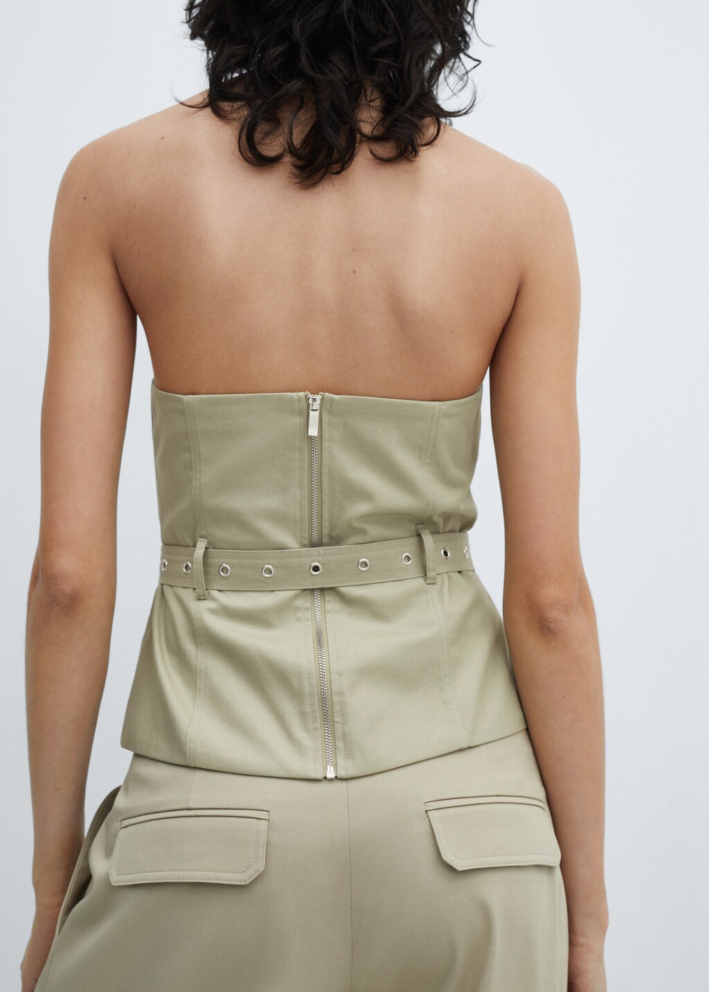 Strapless top with belt - Women | MANGO OUTLET United Kingdom