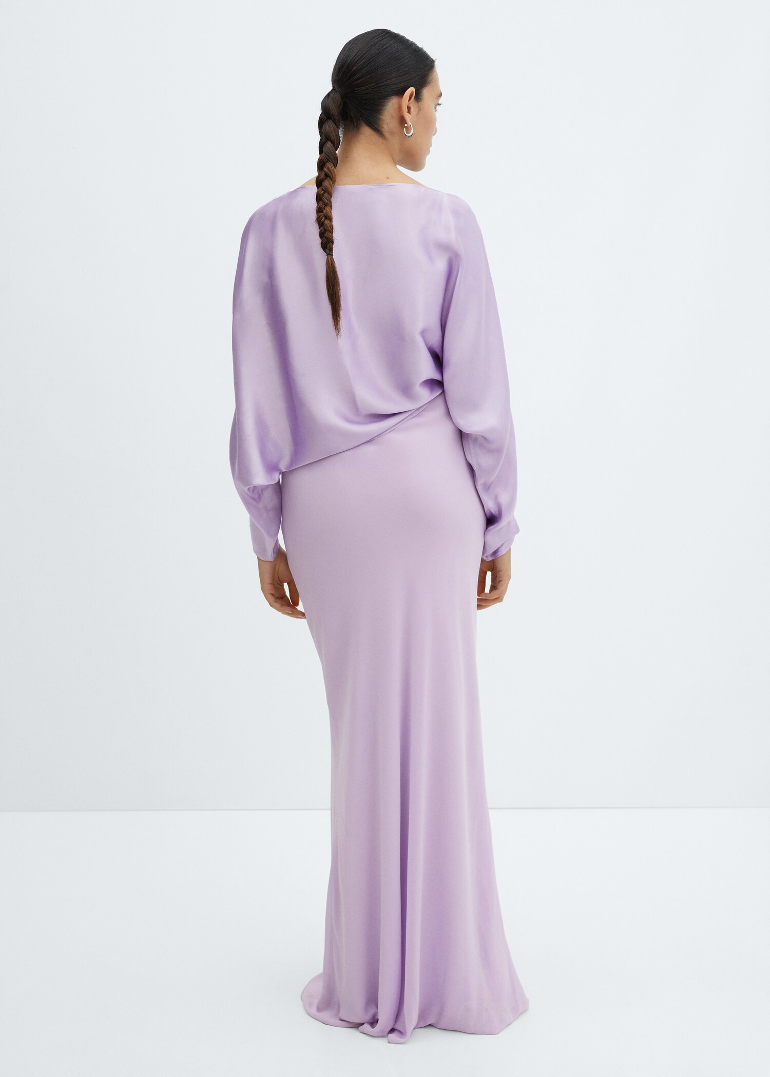 Satin cape-style blouse - Reverse of the article