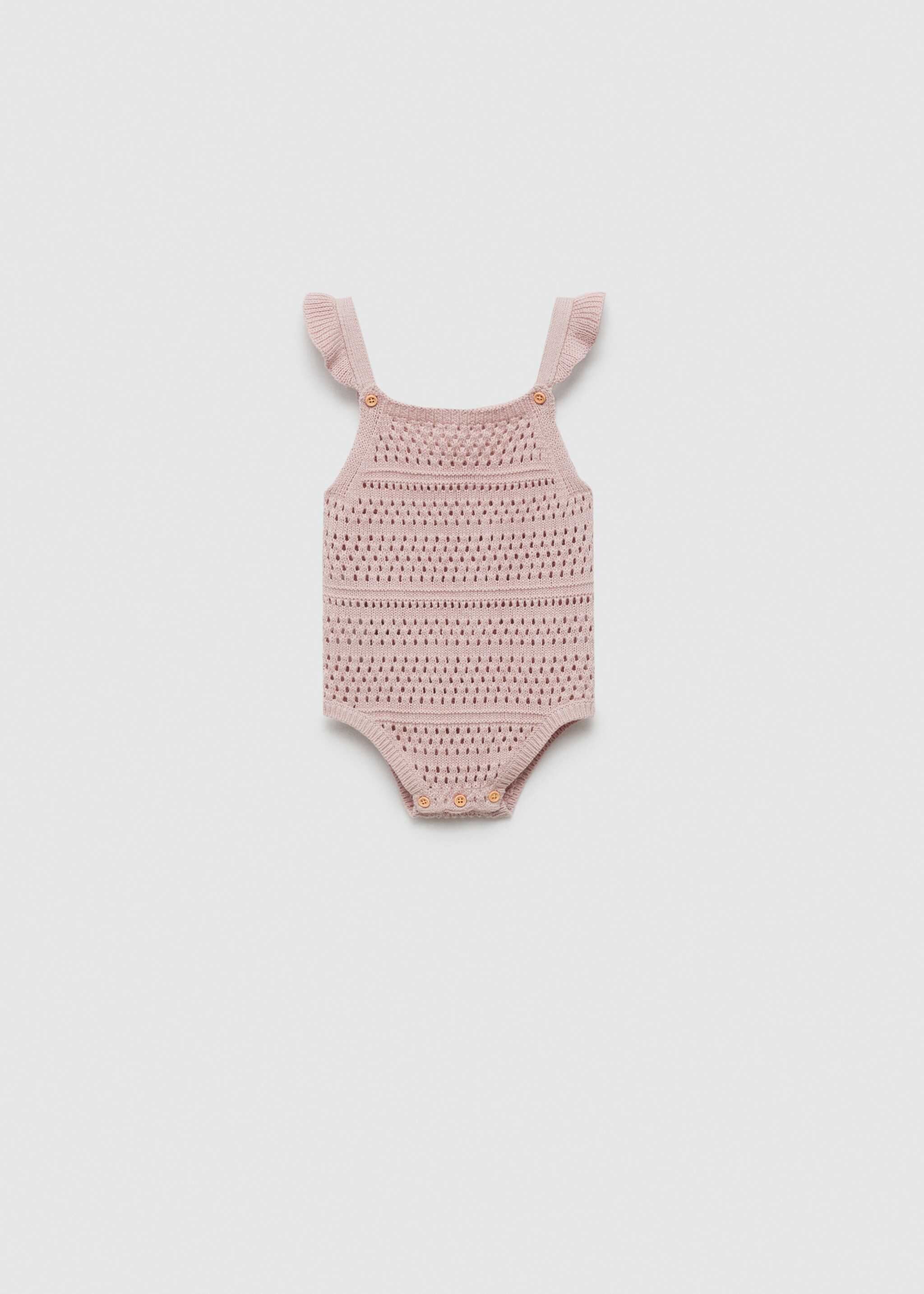 Cotton openwork knitted romper - Article without model, Pink. Ref: 67076330-00.