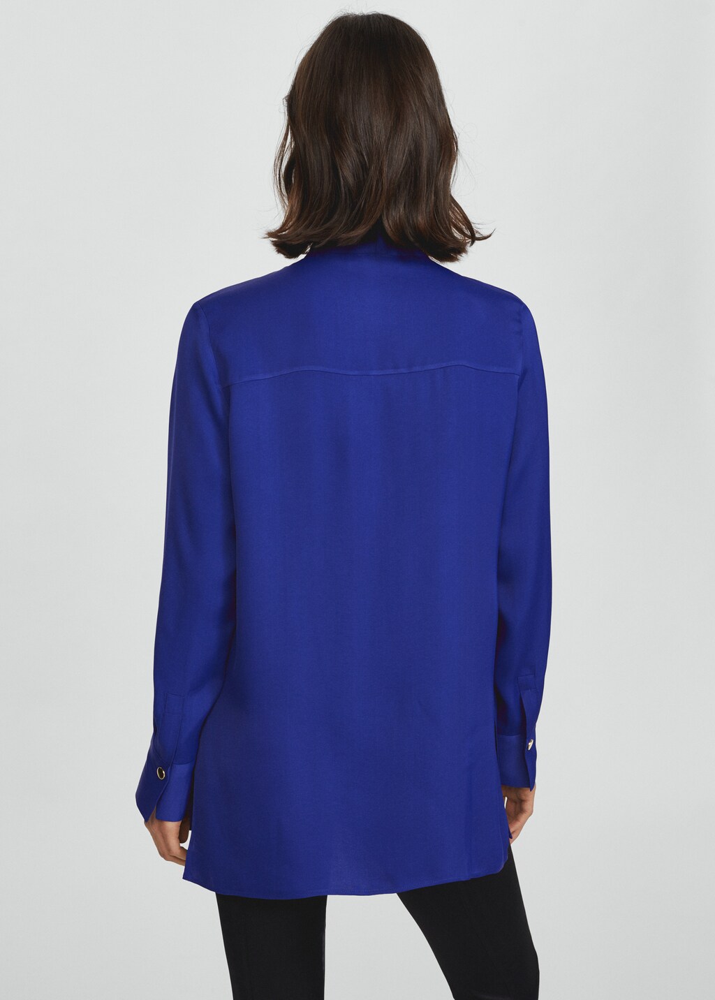 Satin floral choker blouse - Women | MANGO OUTLET USA