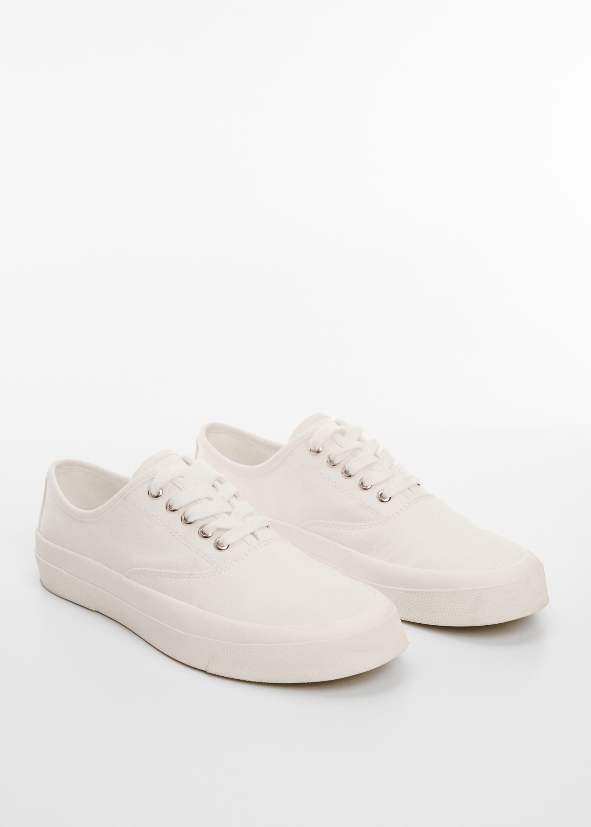 Canvas laced sneakers - Medium plane, White. Ref: 67076342-00.