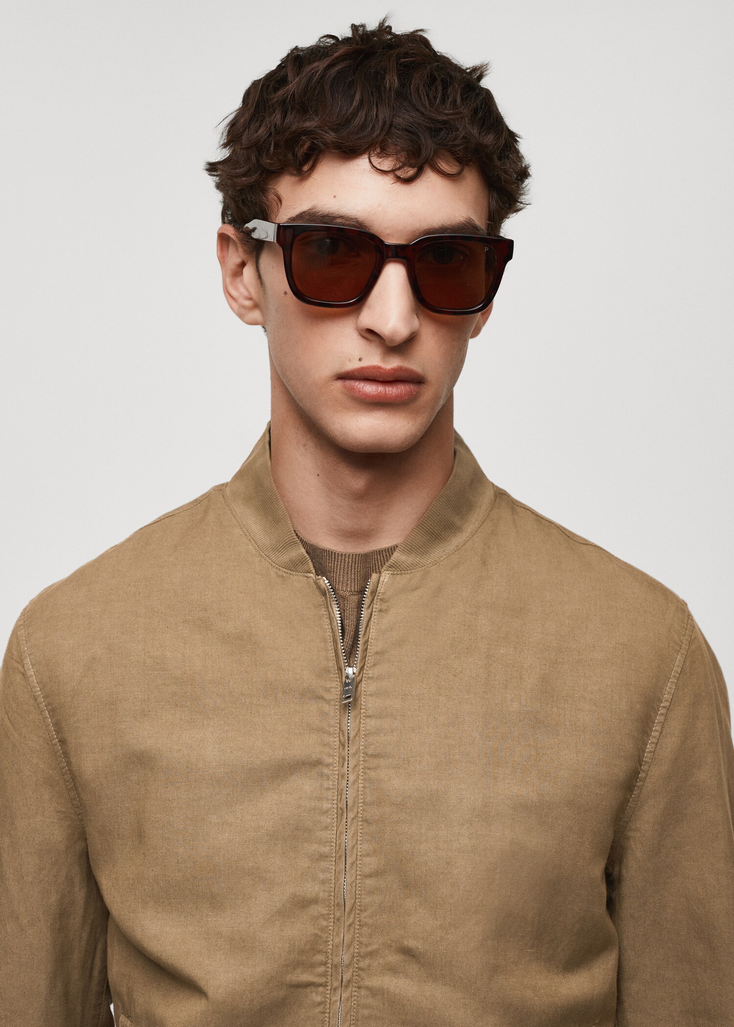 Linen lyocell bomber jacket - Details of the article 1