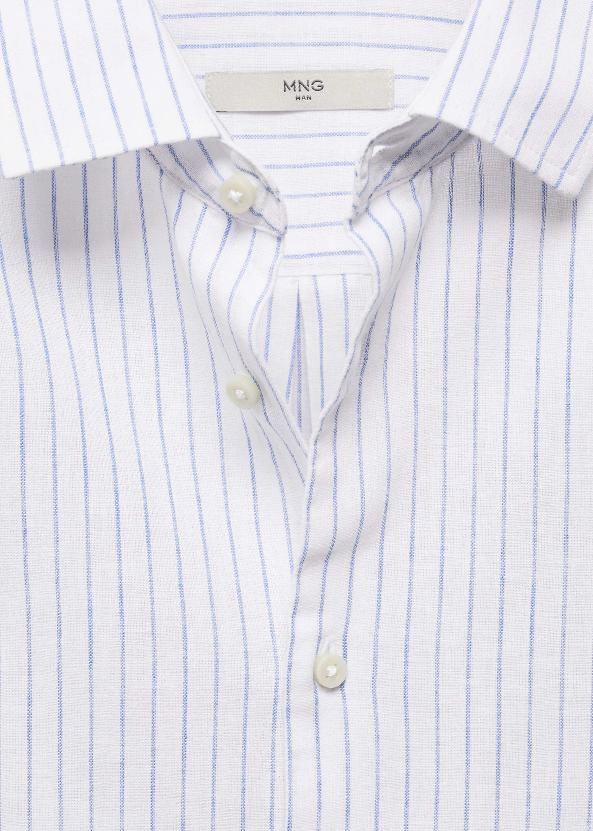 Regular-fit striped linen shirt - Details of the article 8