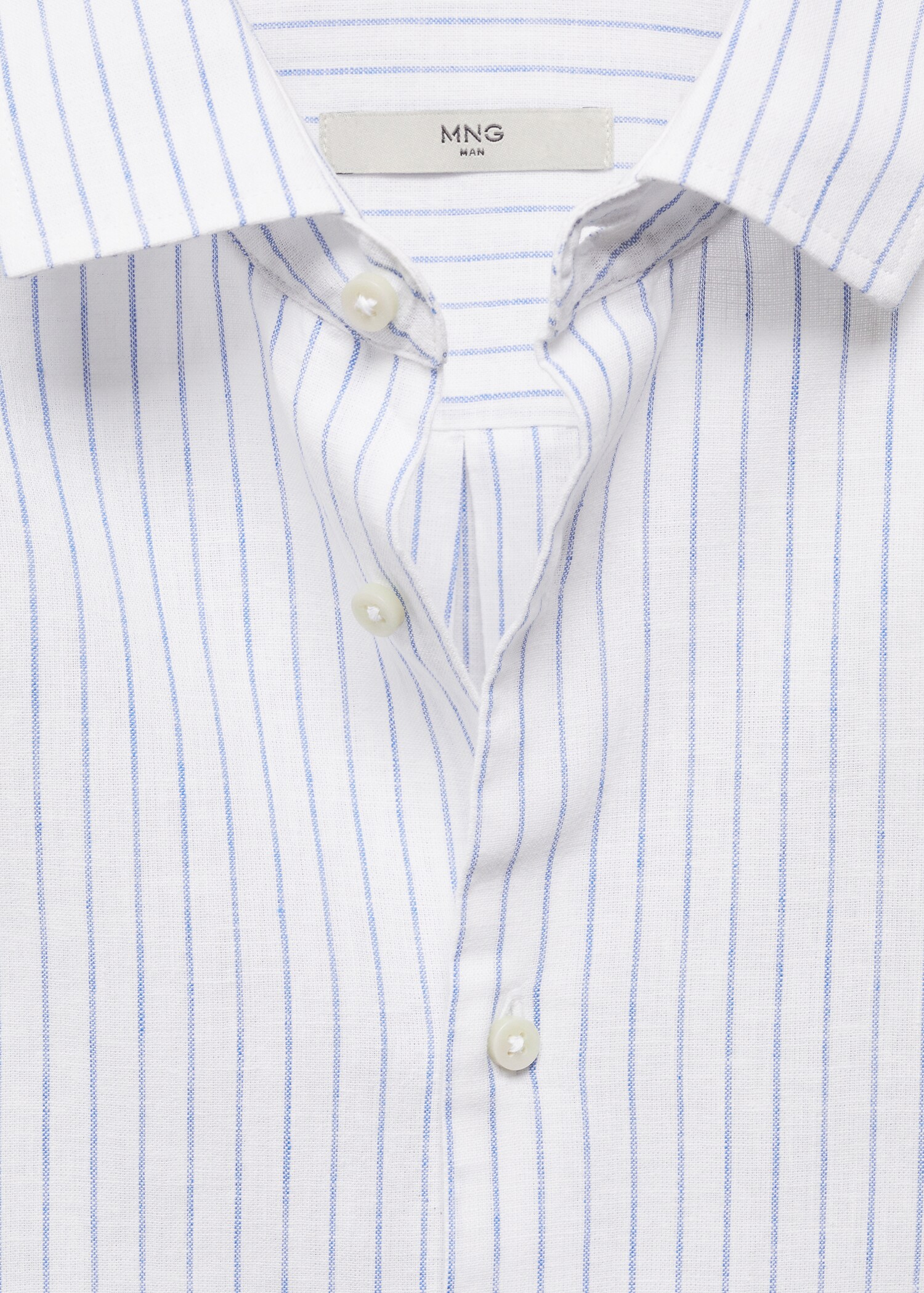 Gestreiftes Regular Fit-Leinenhemd - Detail des Artikels 8