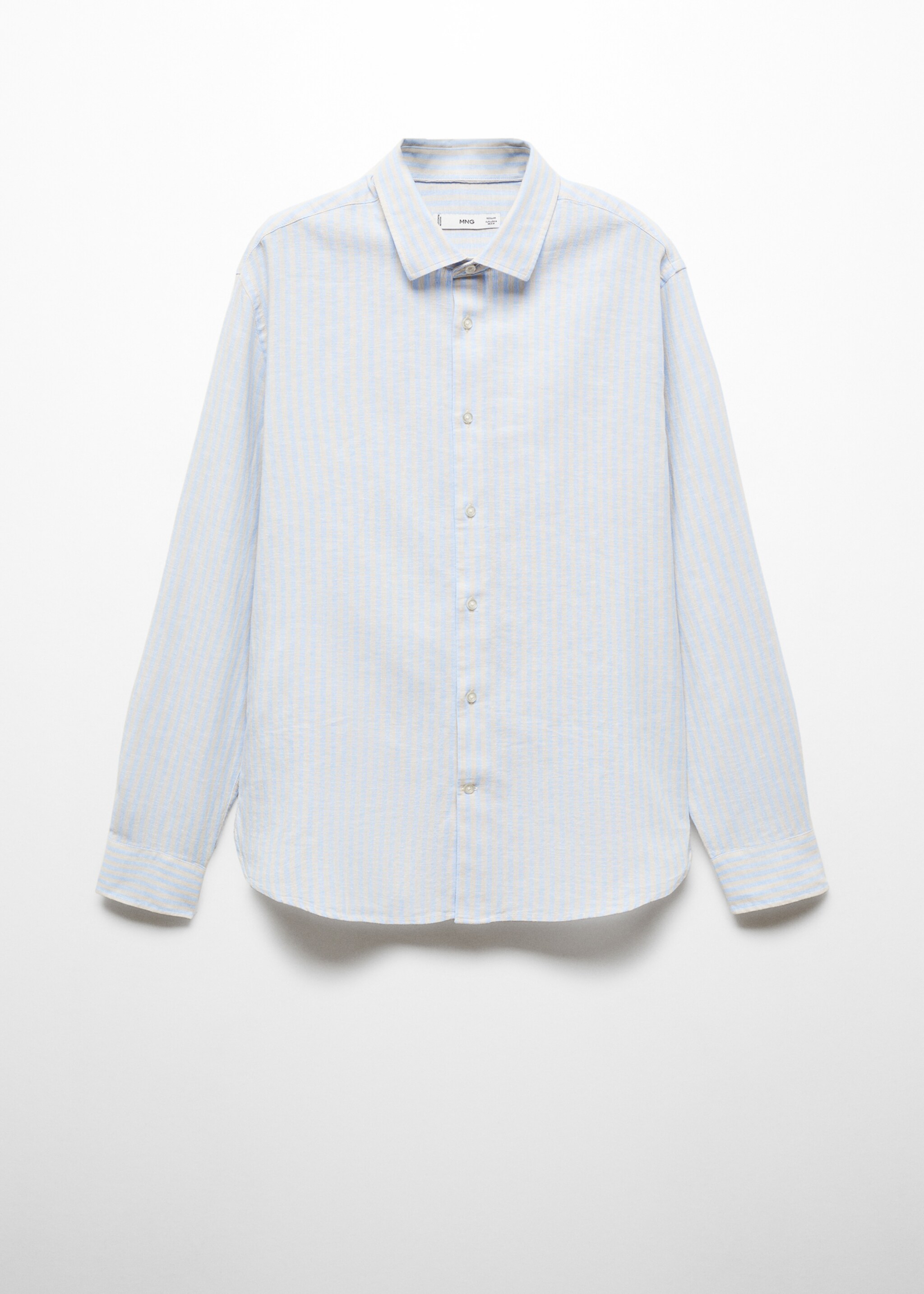 Camisa regular fit lino rayas - Artículo sin modelo, Beige. Ref: 67076726-00.