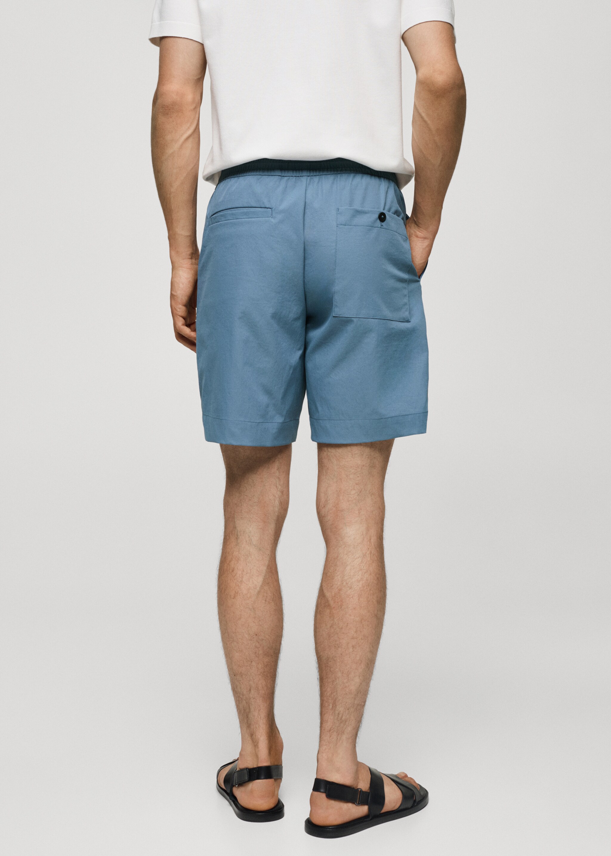 Technical fabric bermuda shorts with drawstring - Reverse of the article