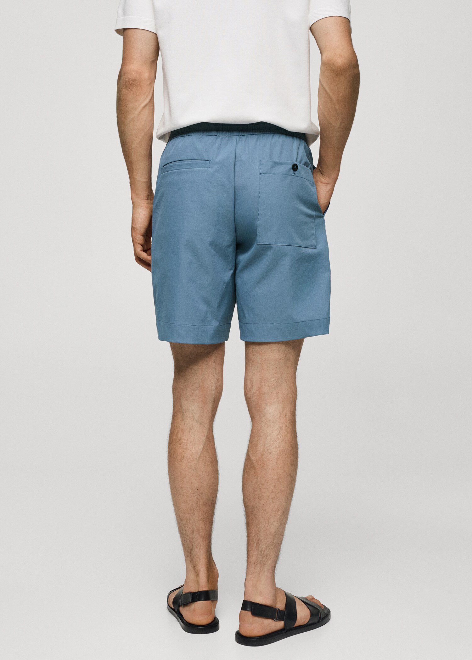 Technical fabric bermuda shorts with drawstring - Reverse of the article