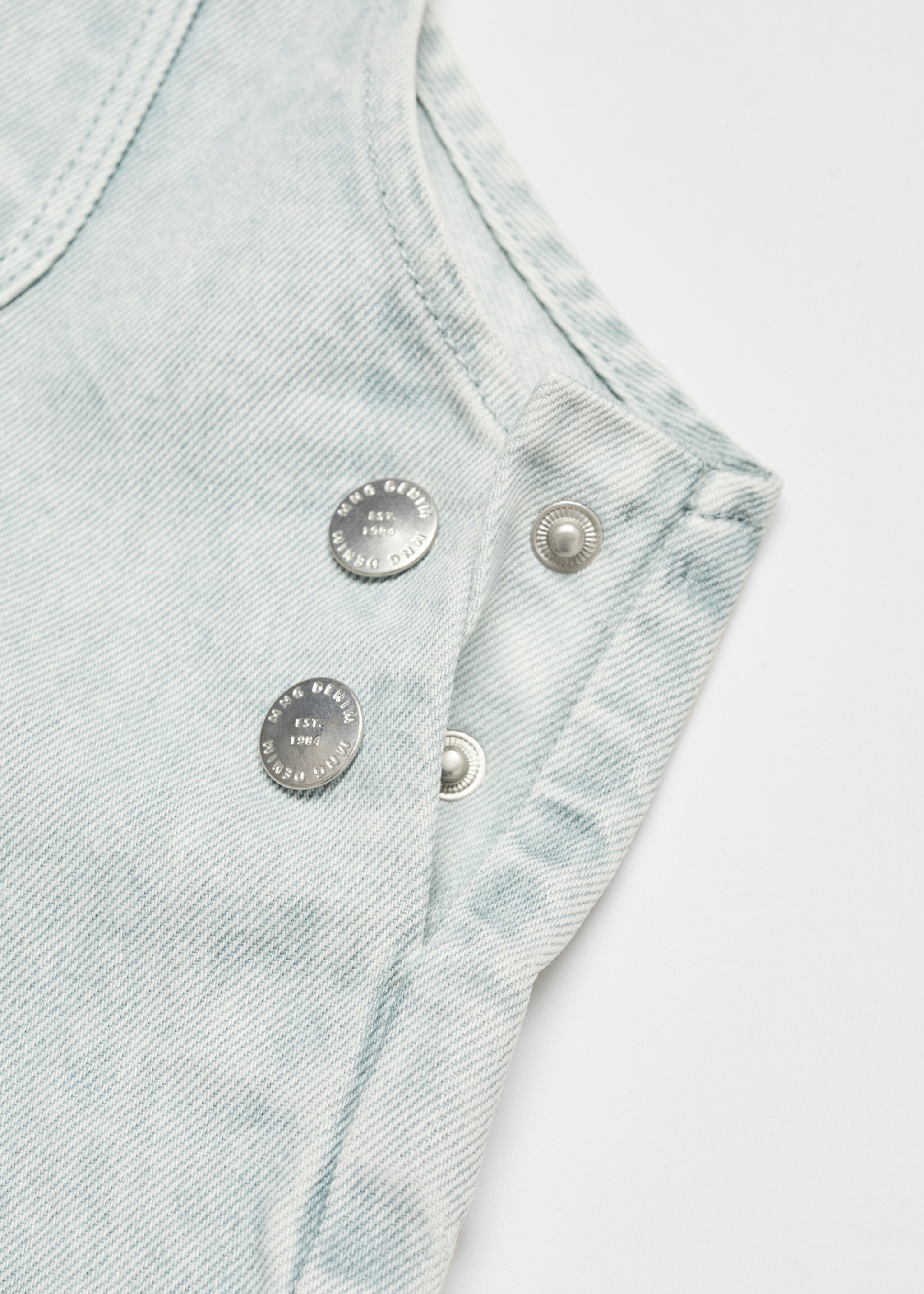 Denim jumpsuit short - Details of the article 0, Pastel Green. Ref: 67076732-00.