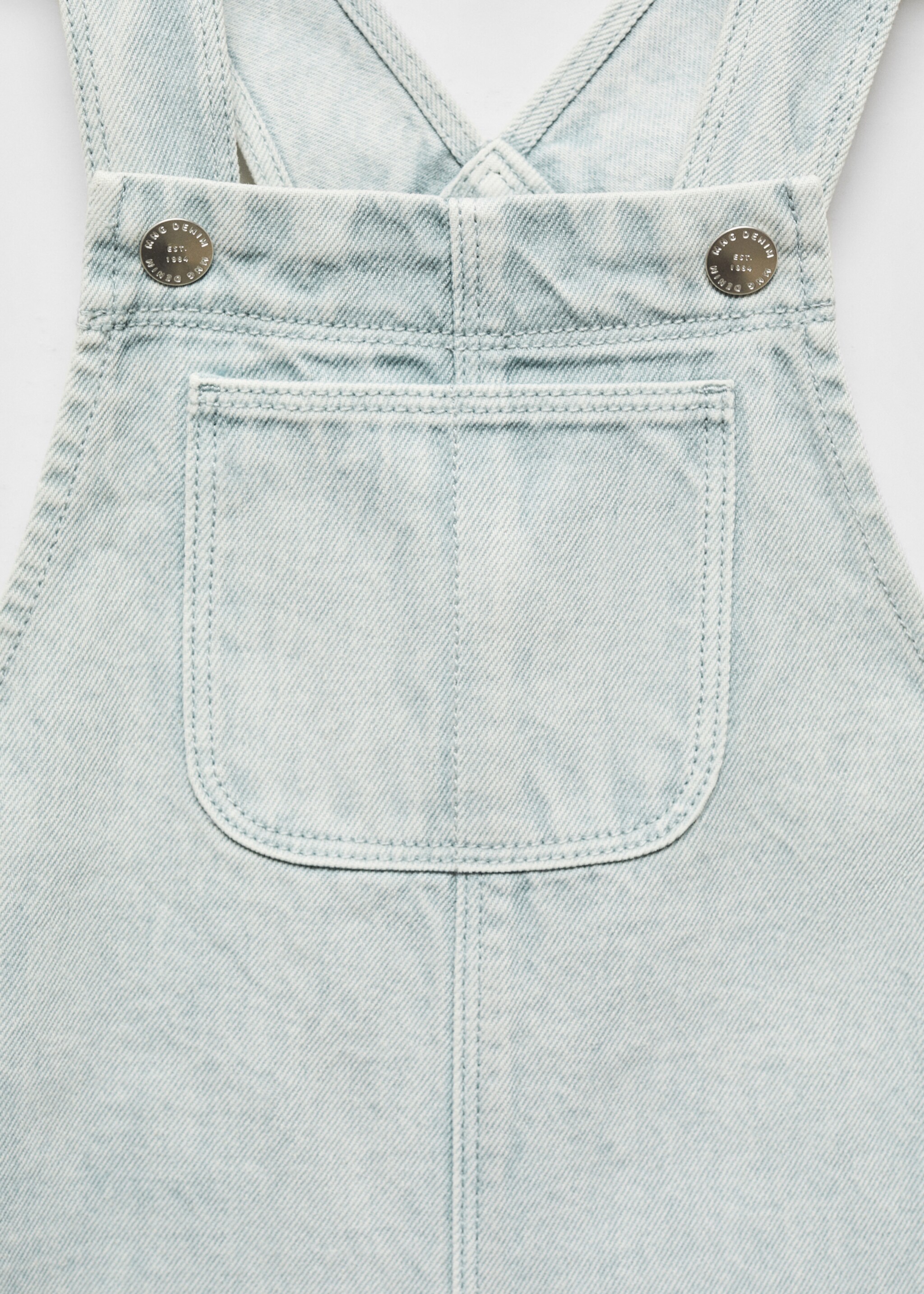 Denim jumpsuit short - Details of the article 8, Pastel Green. Ref: 67076732-00.