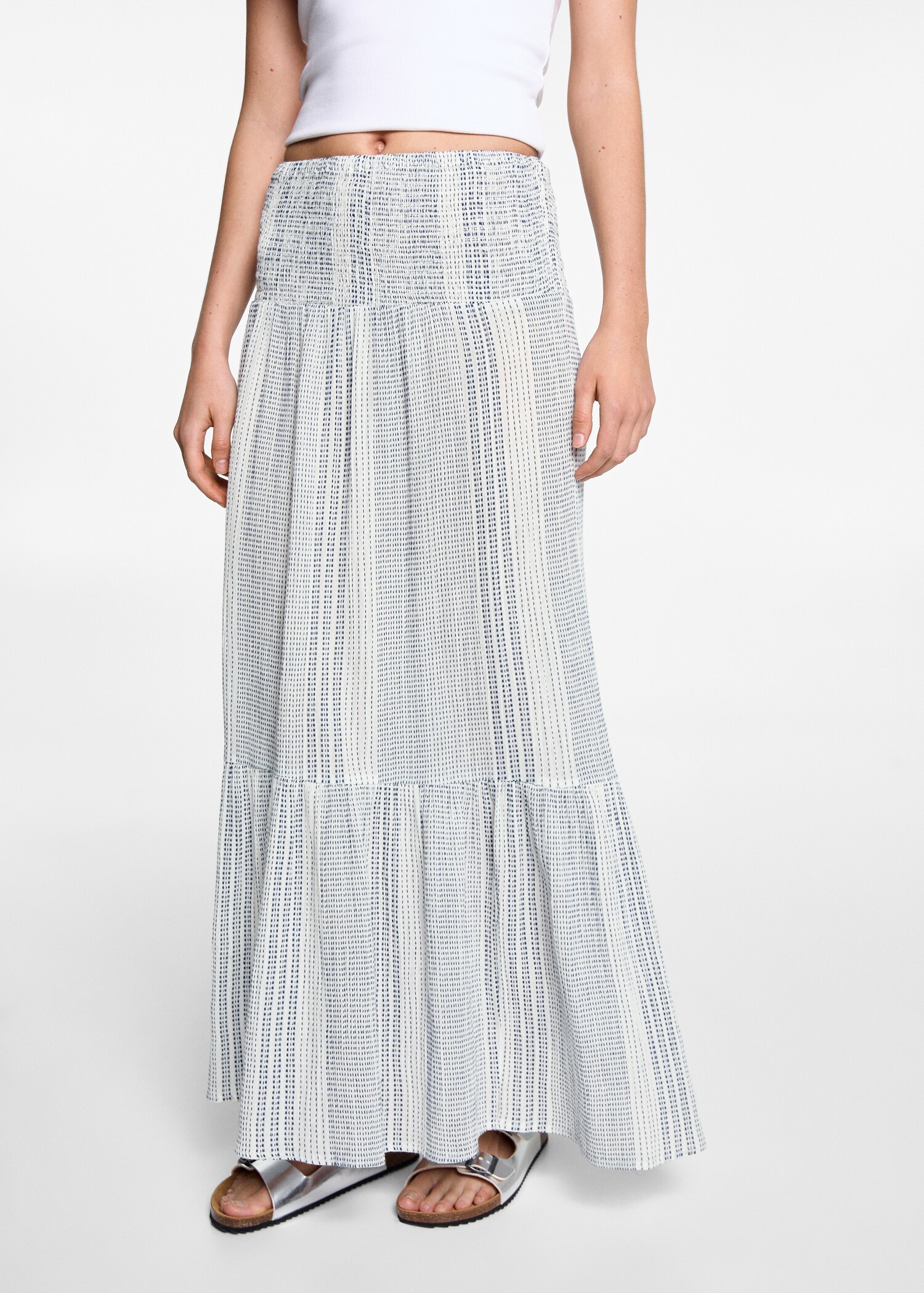 Printed long skirt - Details of the article 1