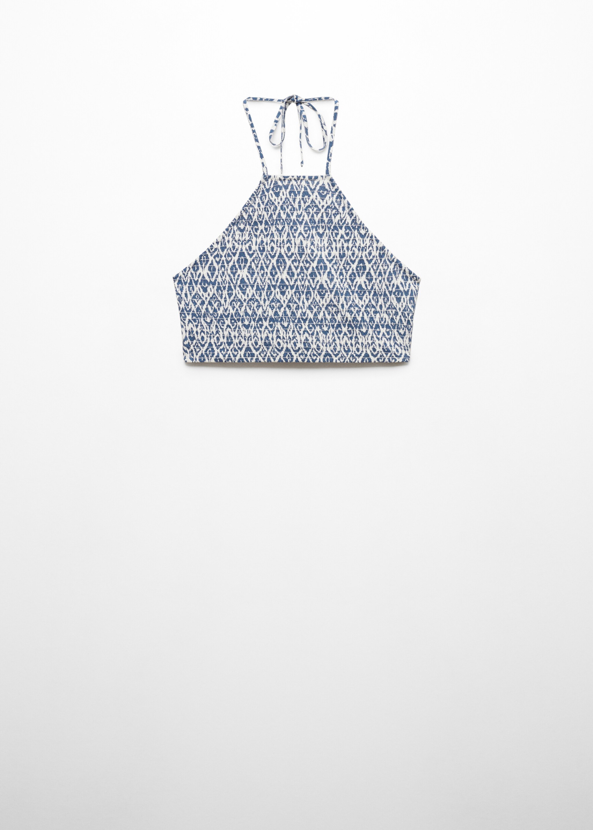 Printed halter-neck cropped top - Article without model