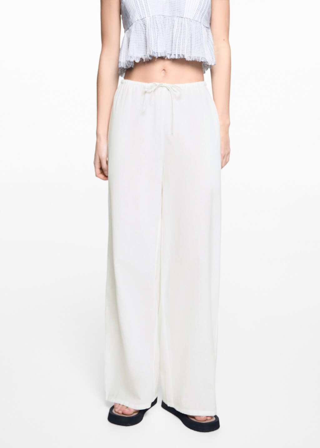 【mnem】Mevan Wide Cotton Pants Wide-Leg Organic Linen Pants Havana ❤️ menique