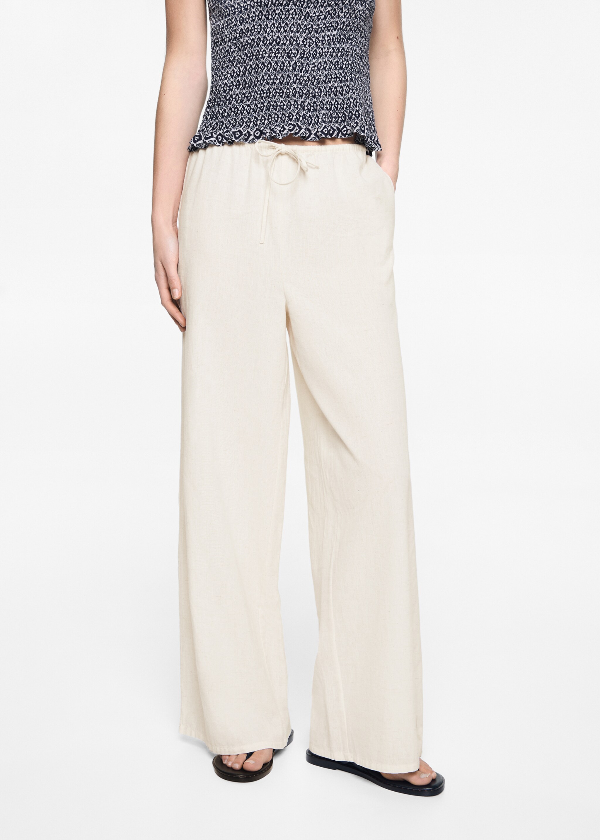 Linnen wideleg broek - Middenvlak
