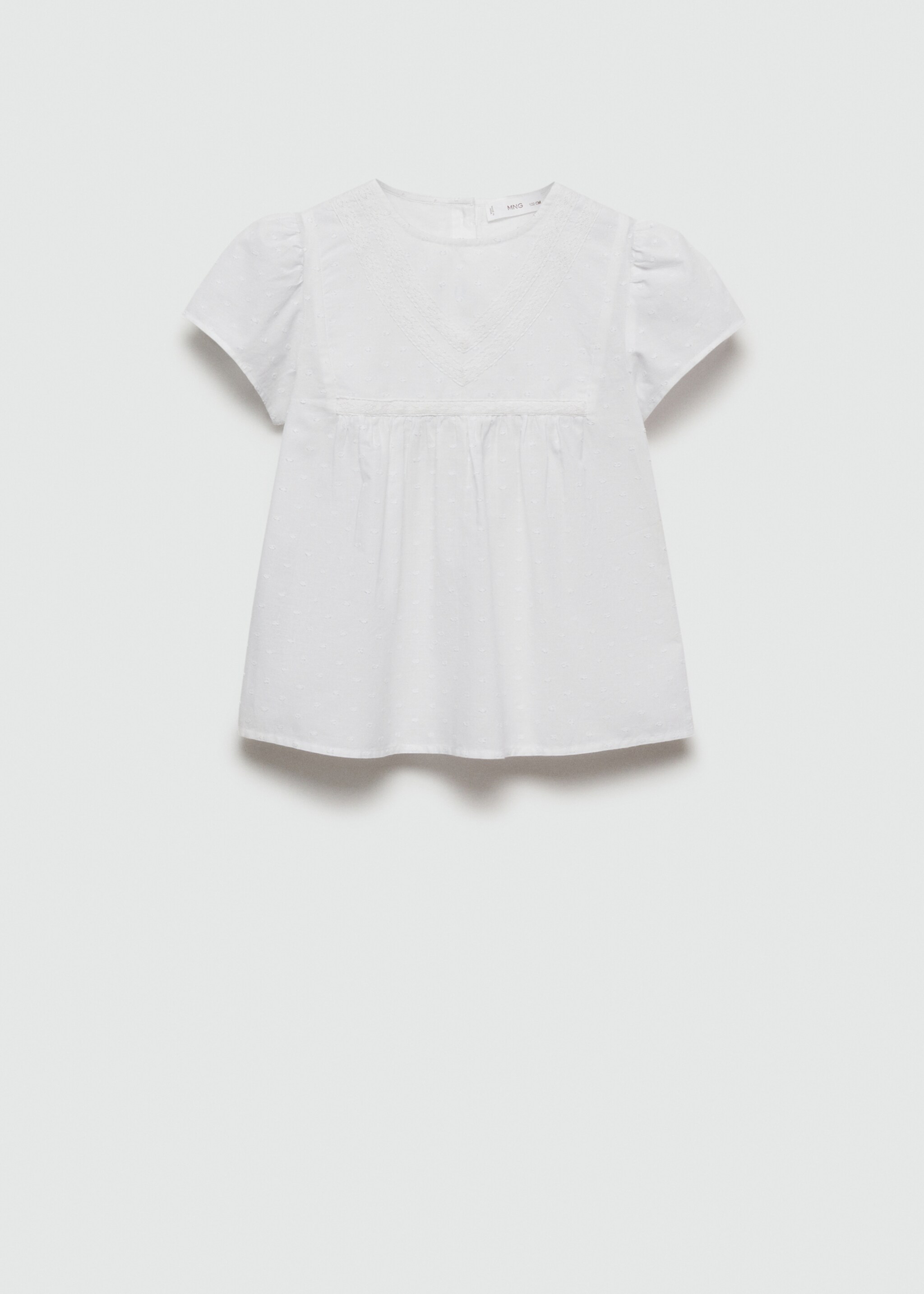 Bestickte Plumetis-Bluse - Artikel ohne Model