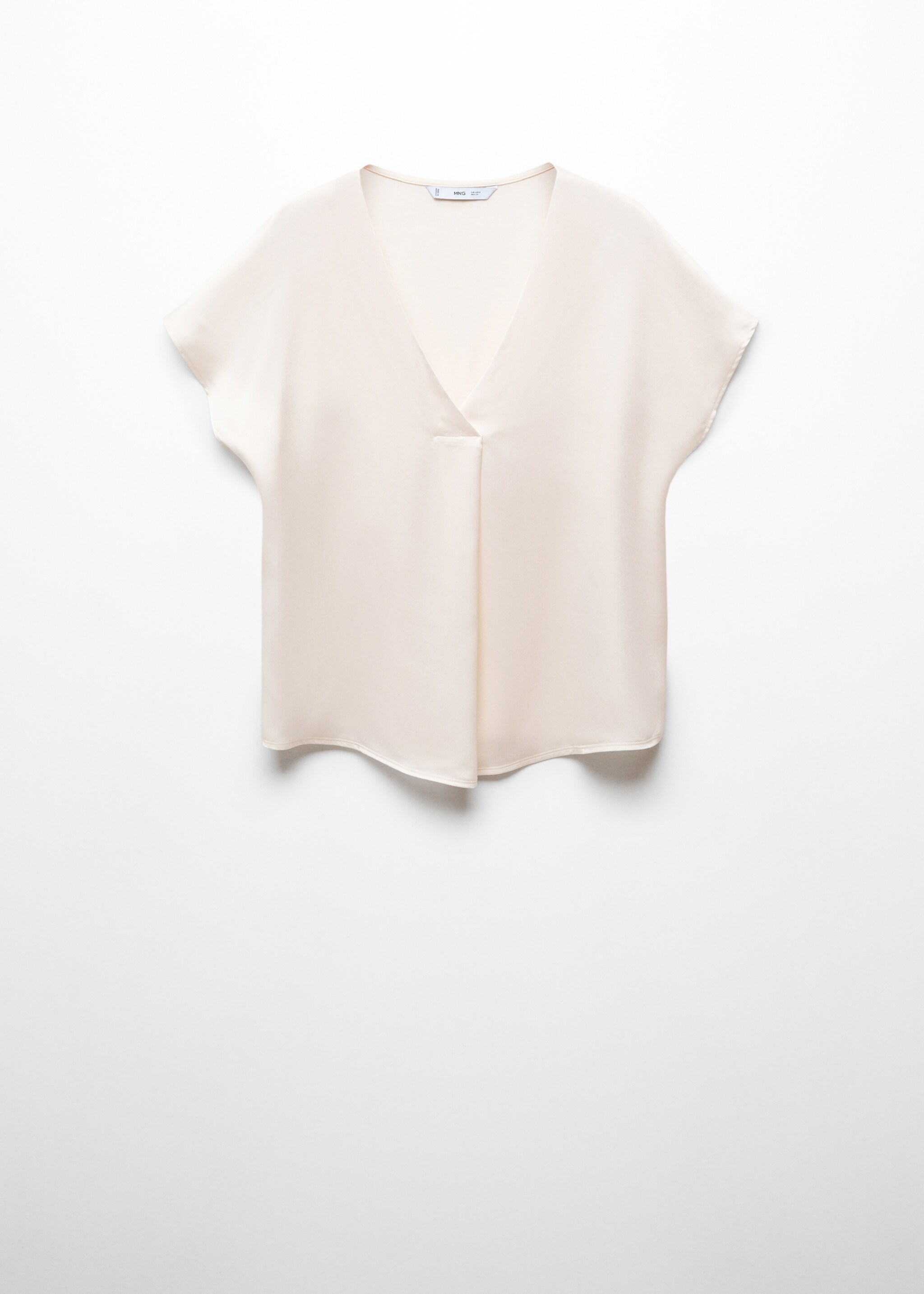 T-shirt acetinada com gola em V - Artigo sem modelo