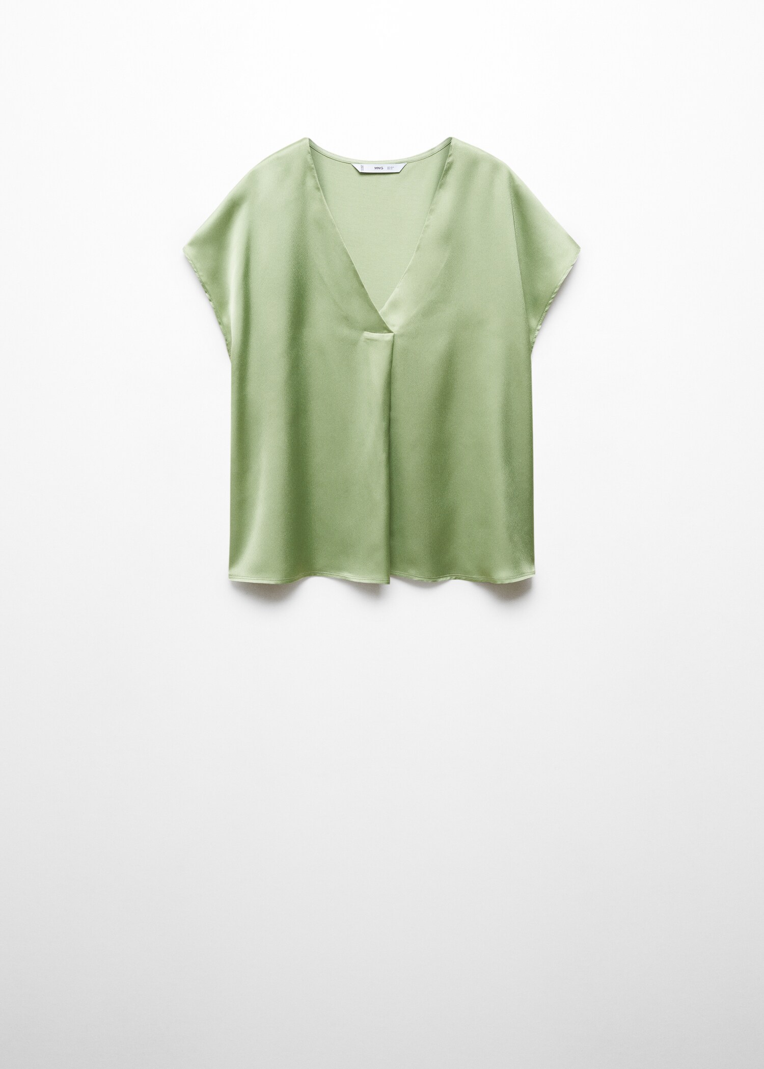 Satijnen T-shirt met V-hals - Artikel zonder model