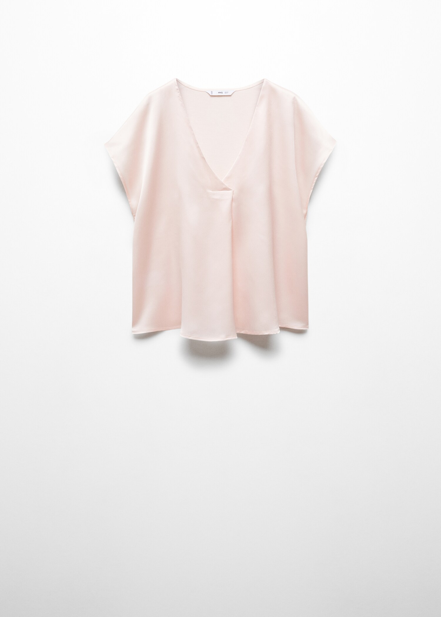 Satijnen T-shirt met V-hals - Artikel zonder model