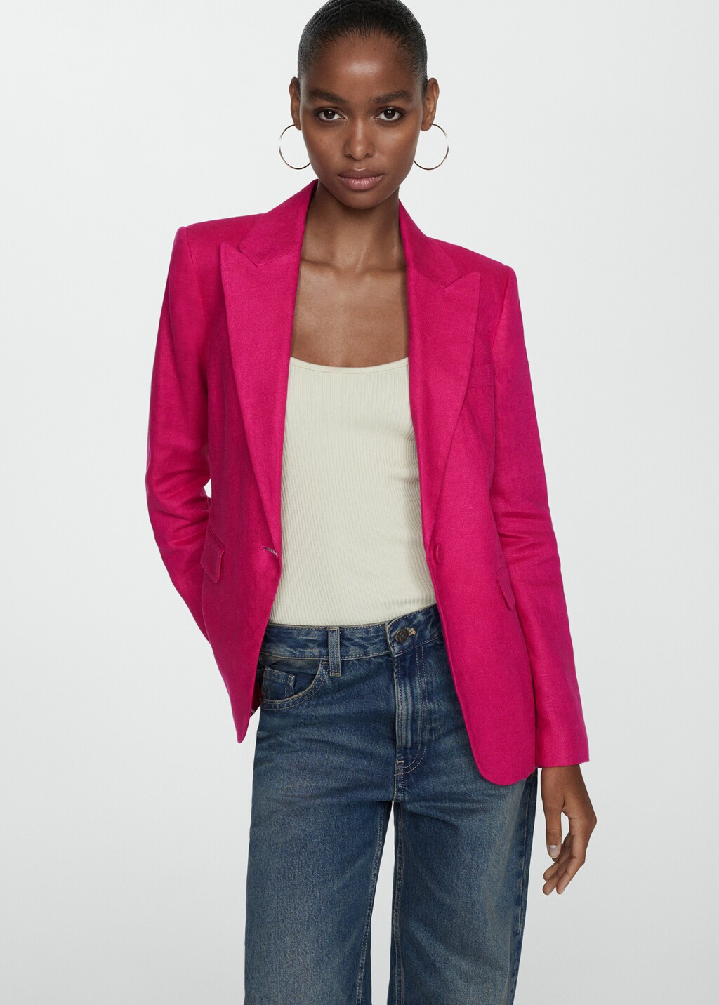100% linen suit jacket - Women | MANGO OUTLET USA