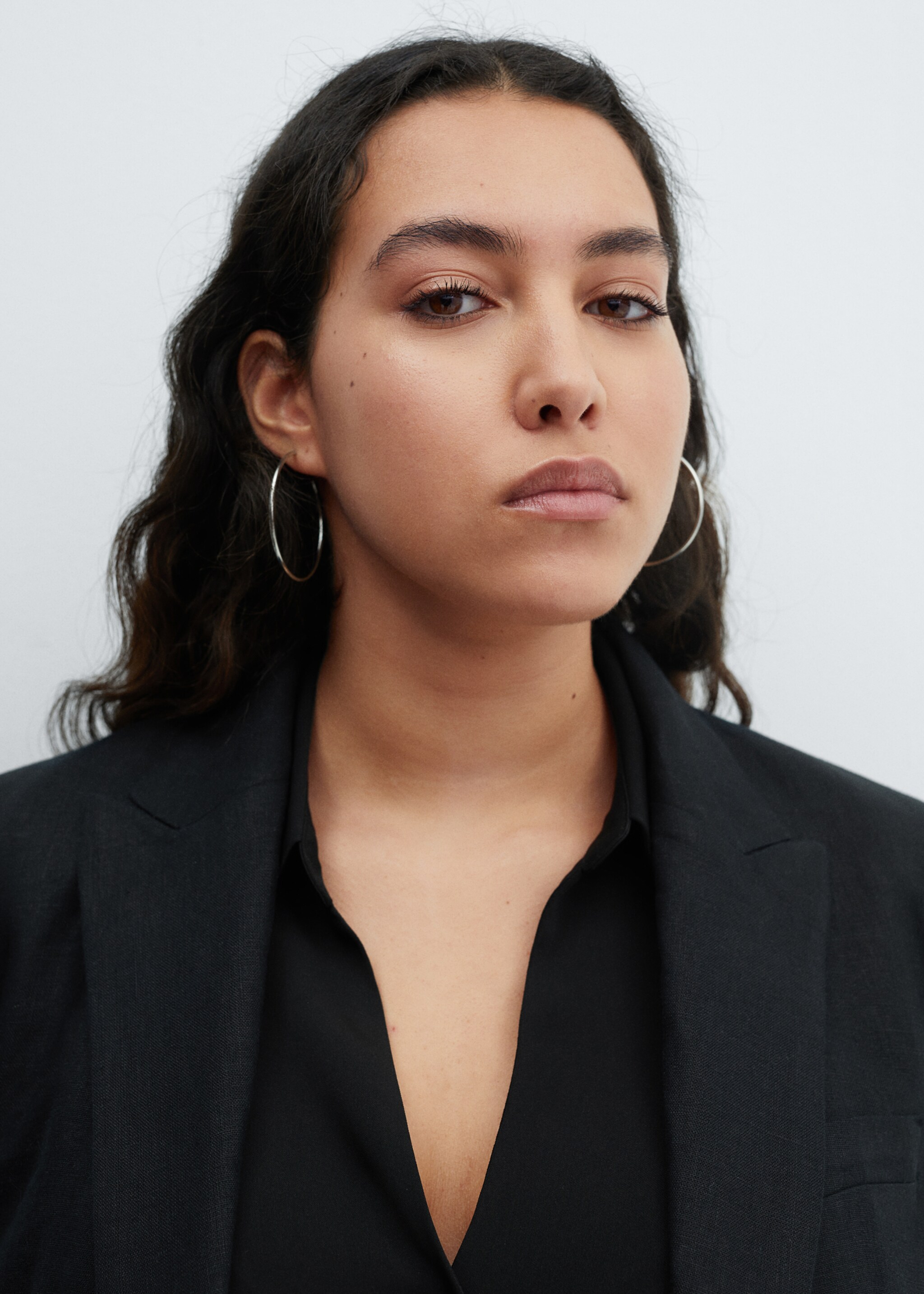 100% linen suit jacket - Details of the article 4, Black. Ref: 67077112-00.