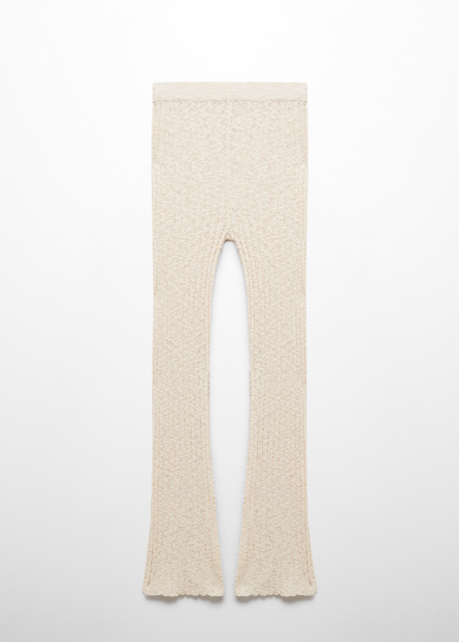 Flared ribbed knitted trousers - Article without model