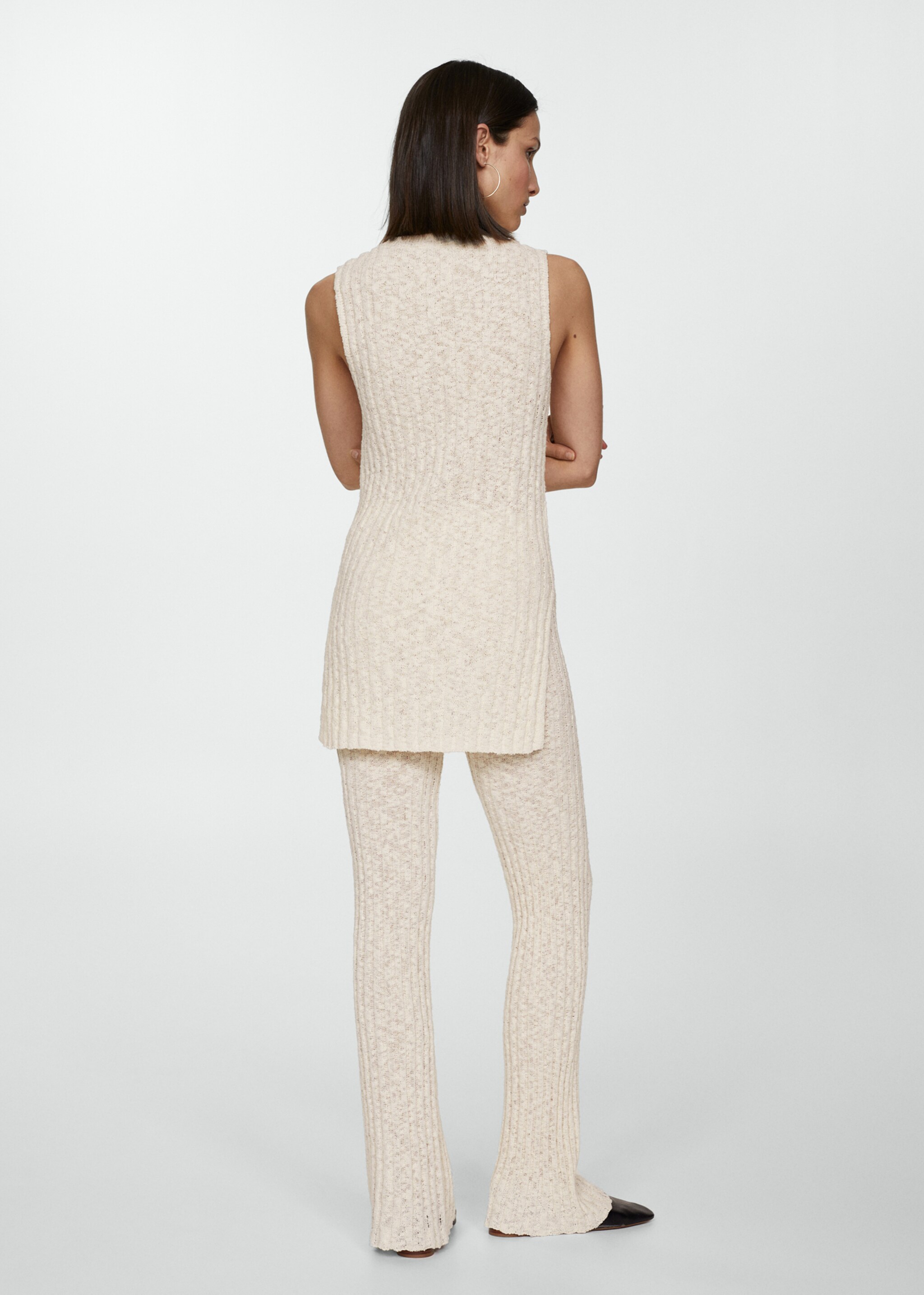 Flared ribbed knitted trousers - Reverse of the article