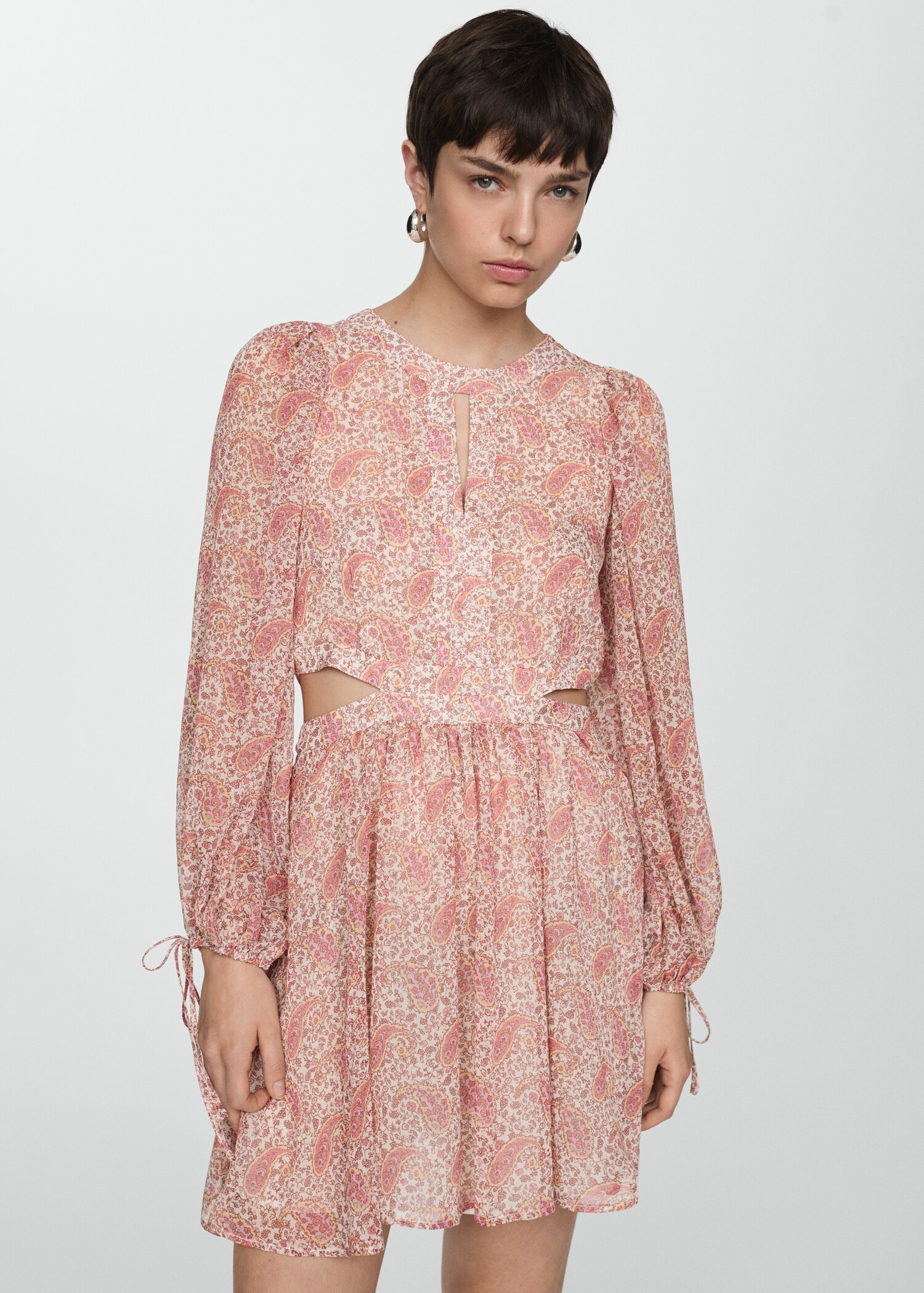 Paisley dress with openings - Medium plane