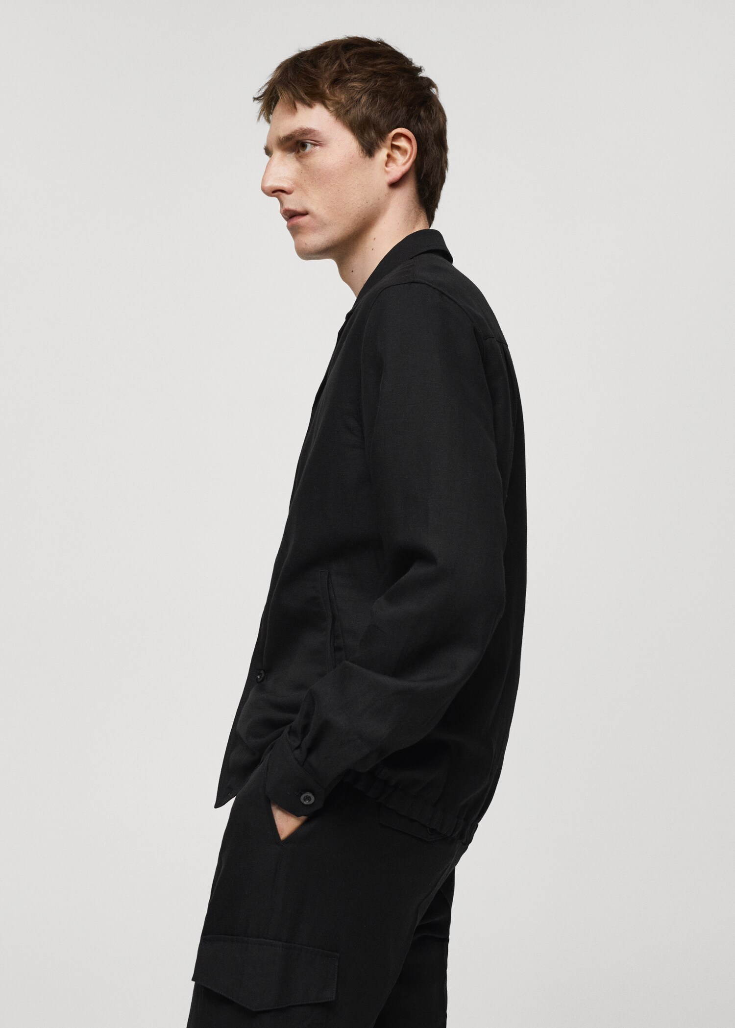 Sobrecamisa slim fit mezcla lino - Detalle del artículo 2