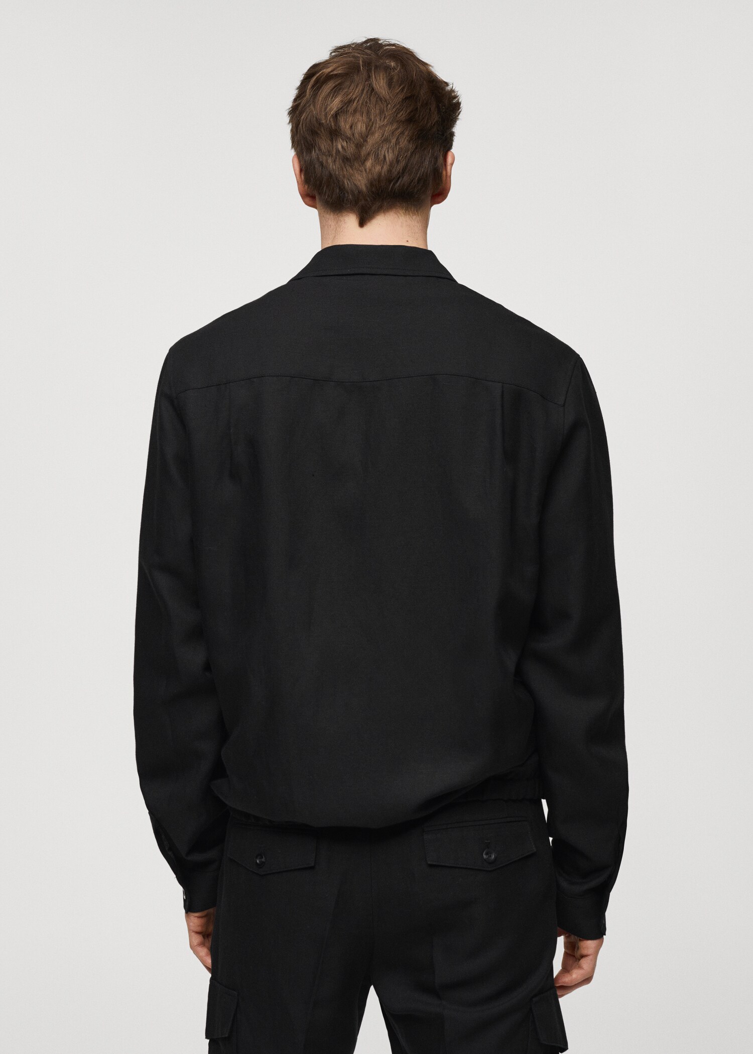 Sobrecamisa slim fit mezcla lino - Reverso del artículo