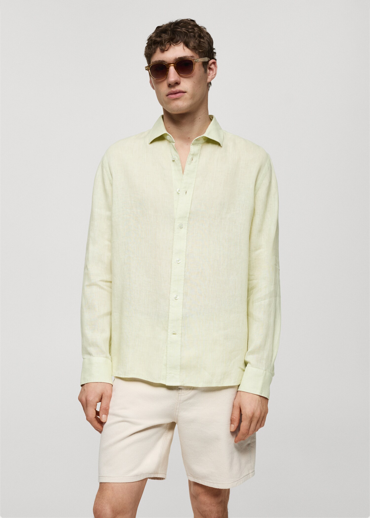 Camisa classic fit 100% lino - Plano medio