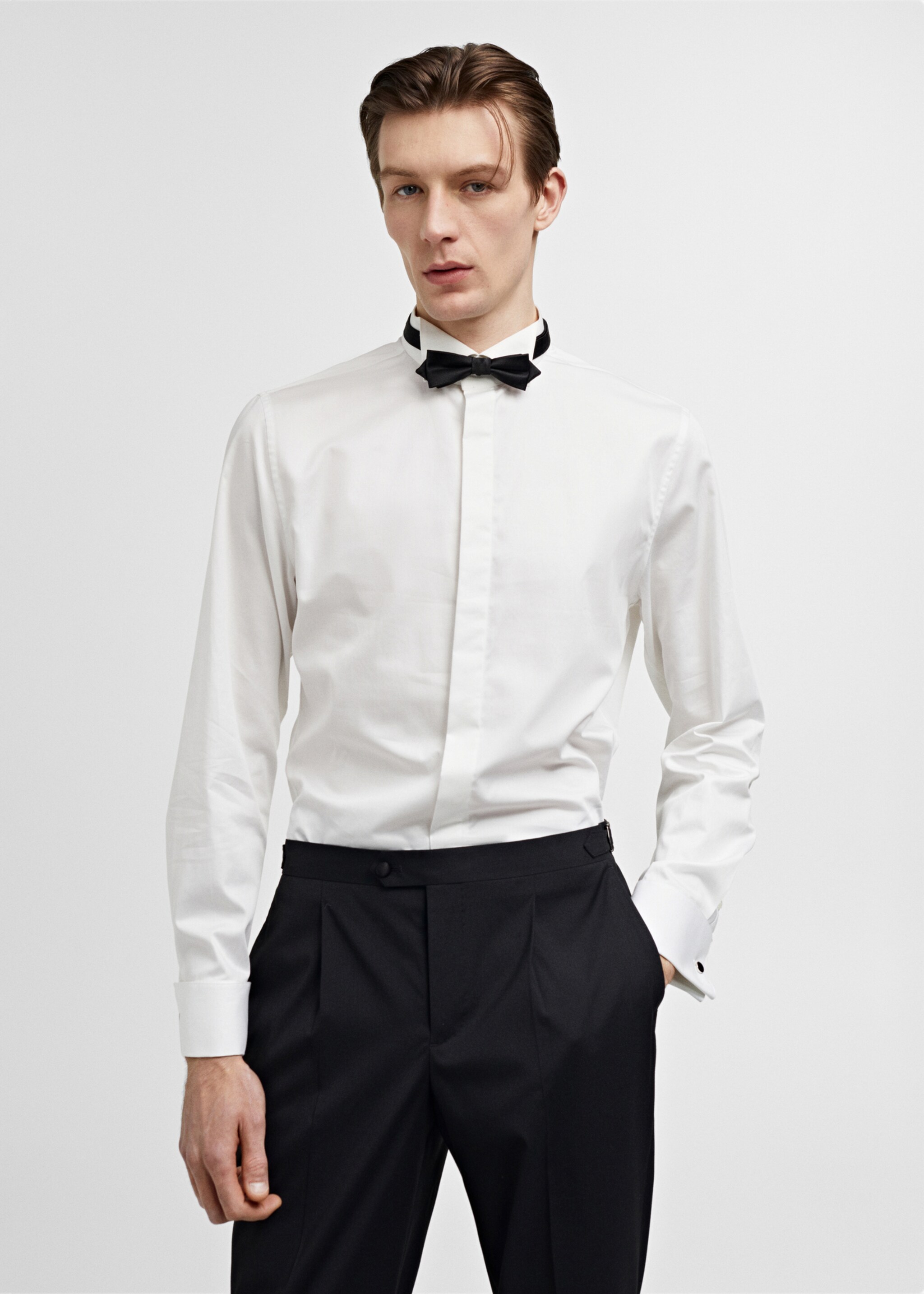 Slim-fit tuxedo shirt - Medium plane
