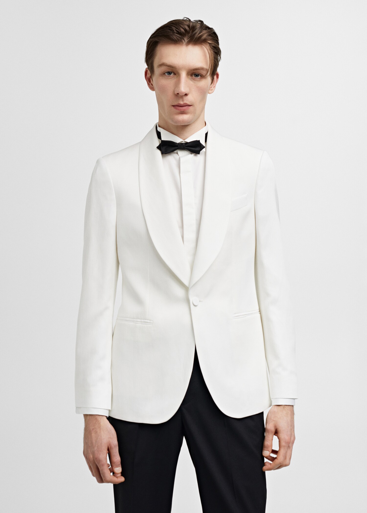 Veste smoking slim-fit Tencel lin - Plan moyen