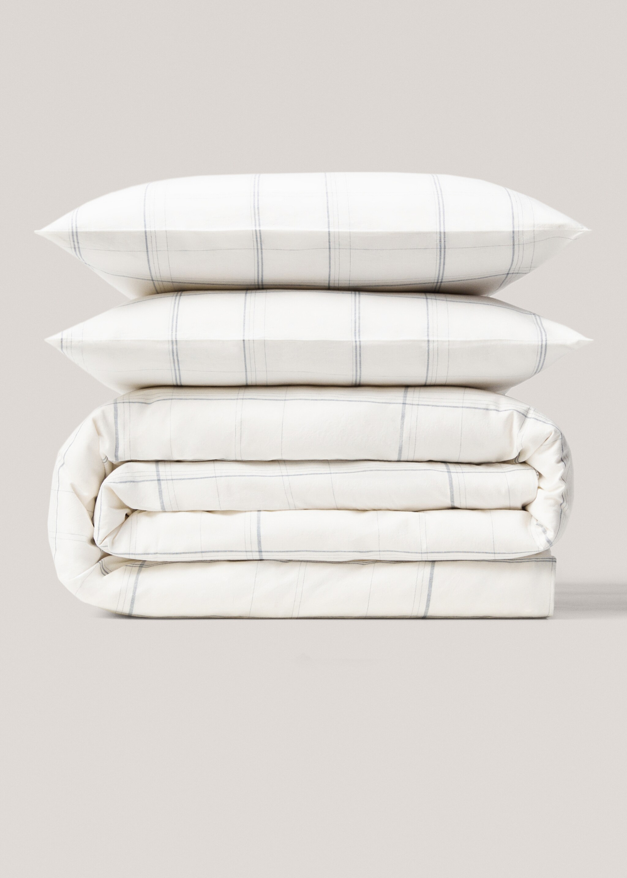 Striped cotton linen duvet cover for queen bed - Article without model