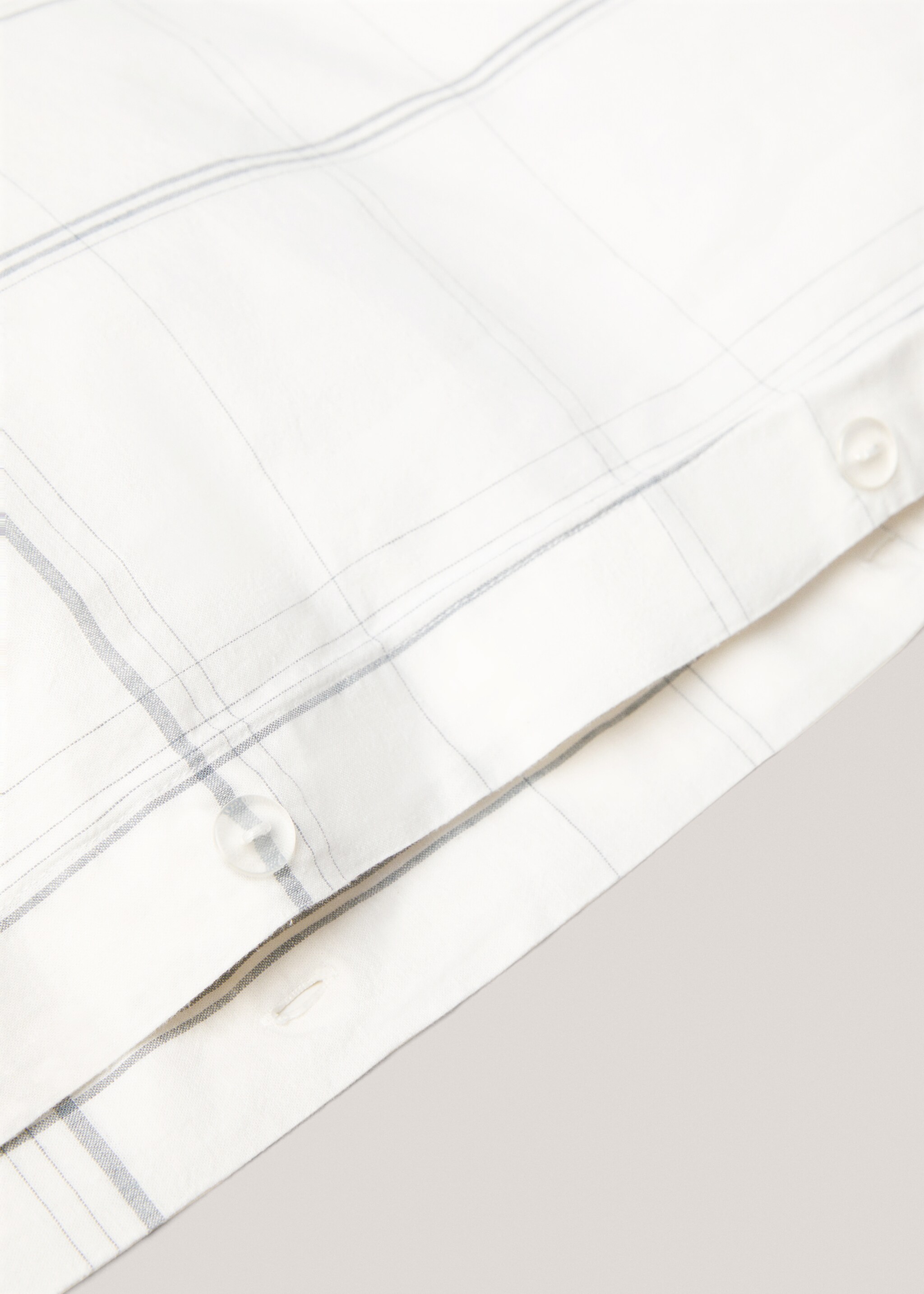 Striped cotton linen duvet cover for queen bed - Details of the article 1