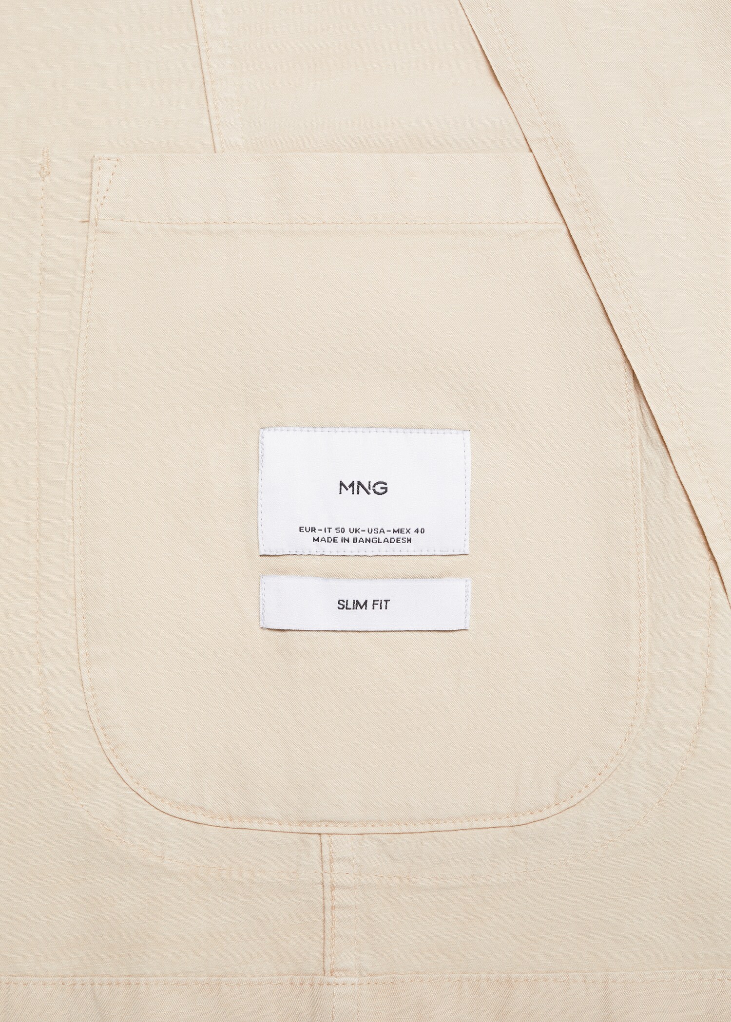 Kavaj slim fit linne/bomull - Detaljer om artikeln 0