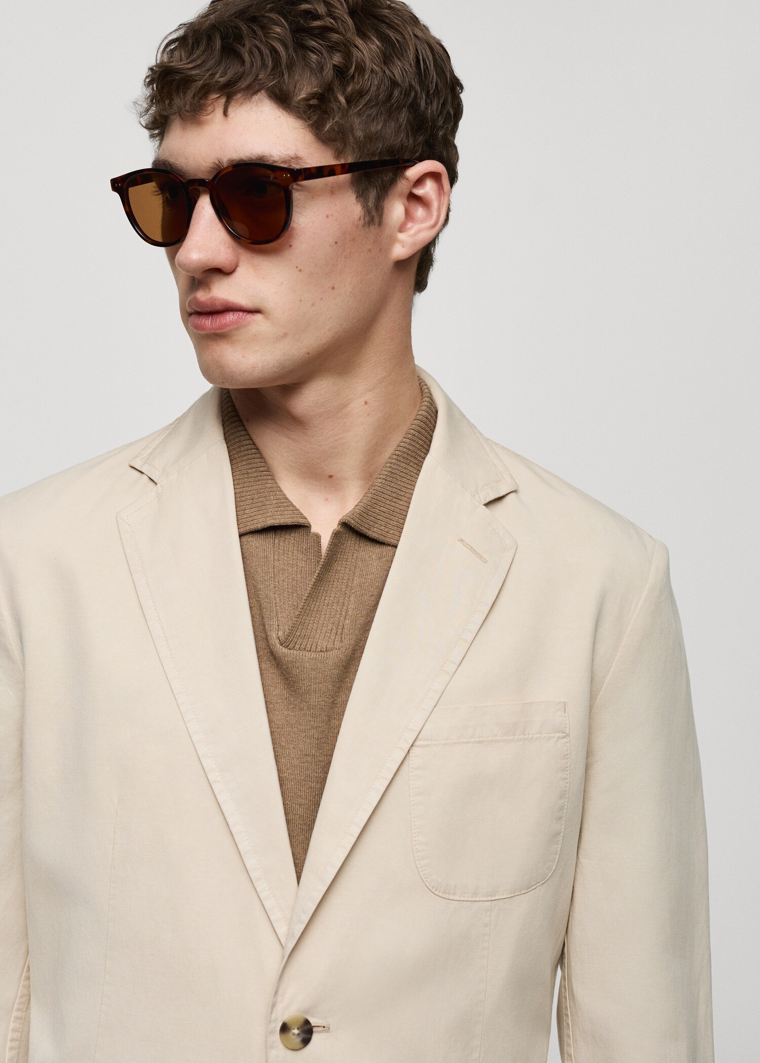 Kavaj slim fit linne/bomull - Detaljer om artikeln 1
