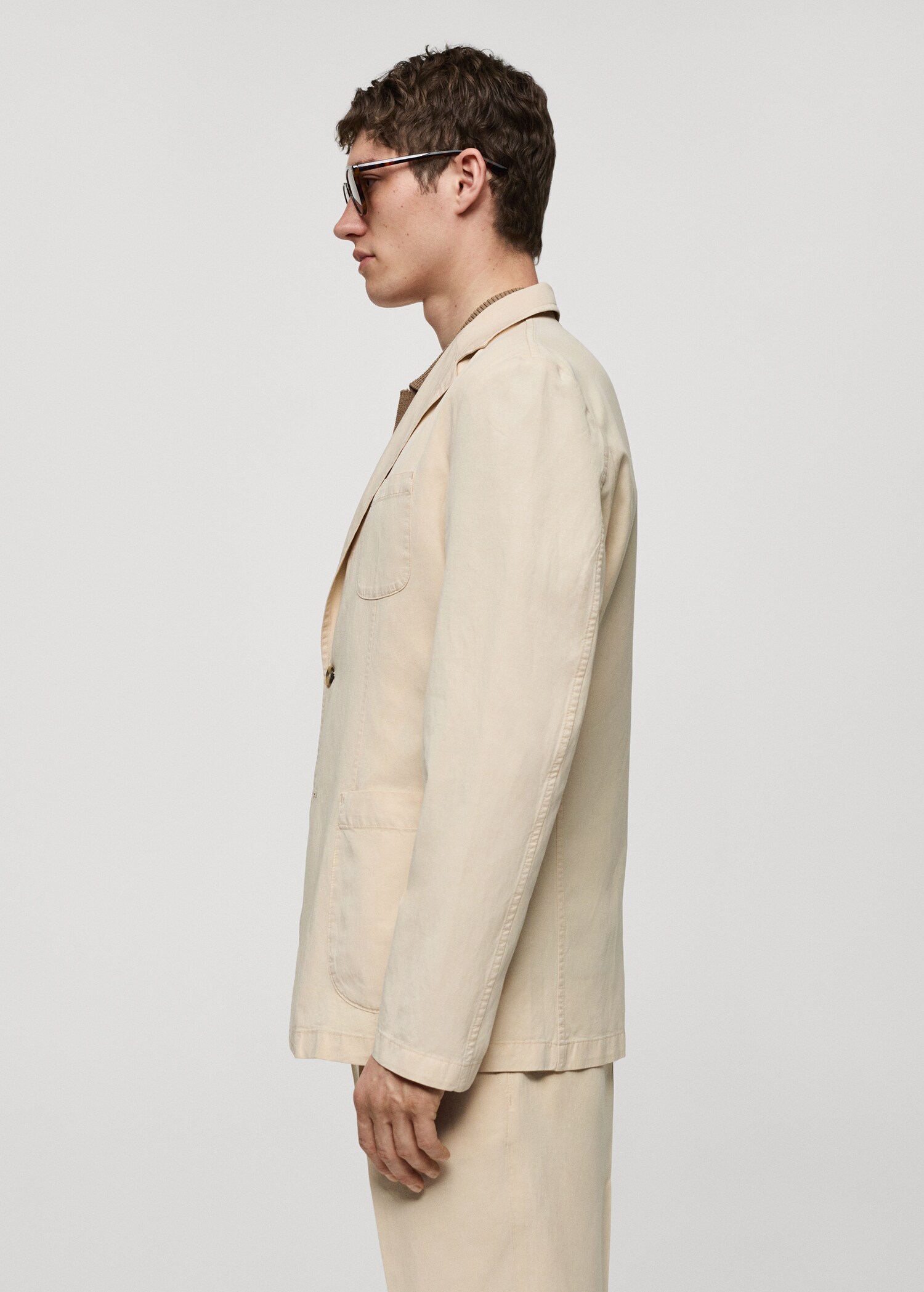 Kavaj slim fit linne/bomull - Detaljer om artikeln 2