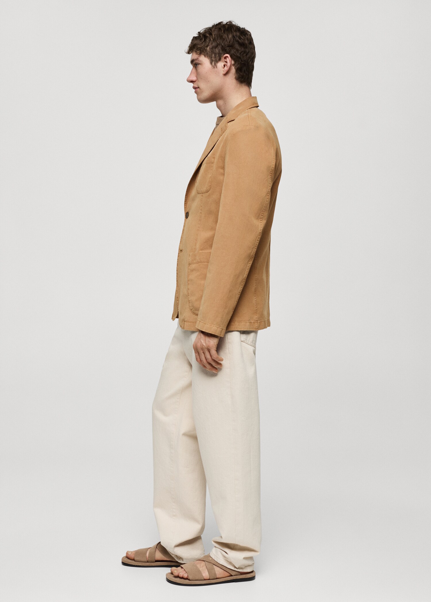 Kavaj slim fit linne/bomull - Detaljer om artikeln 2