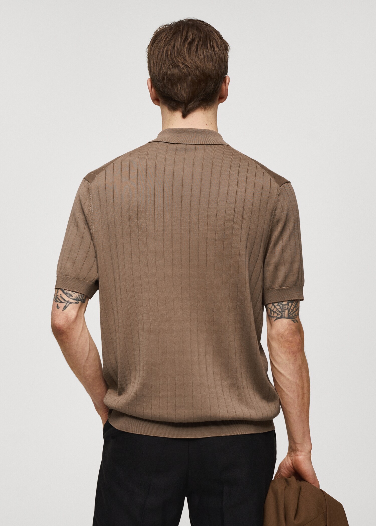 Strick-Poloshirt mit Knöpfen - Rückseite des Artikels