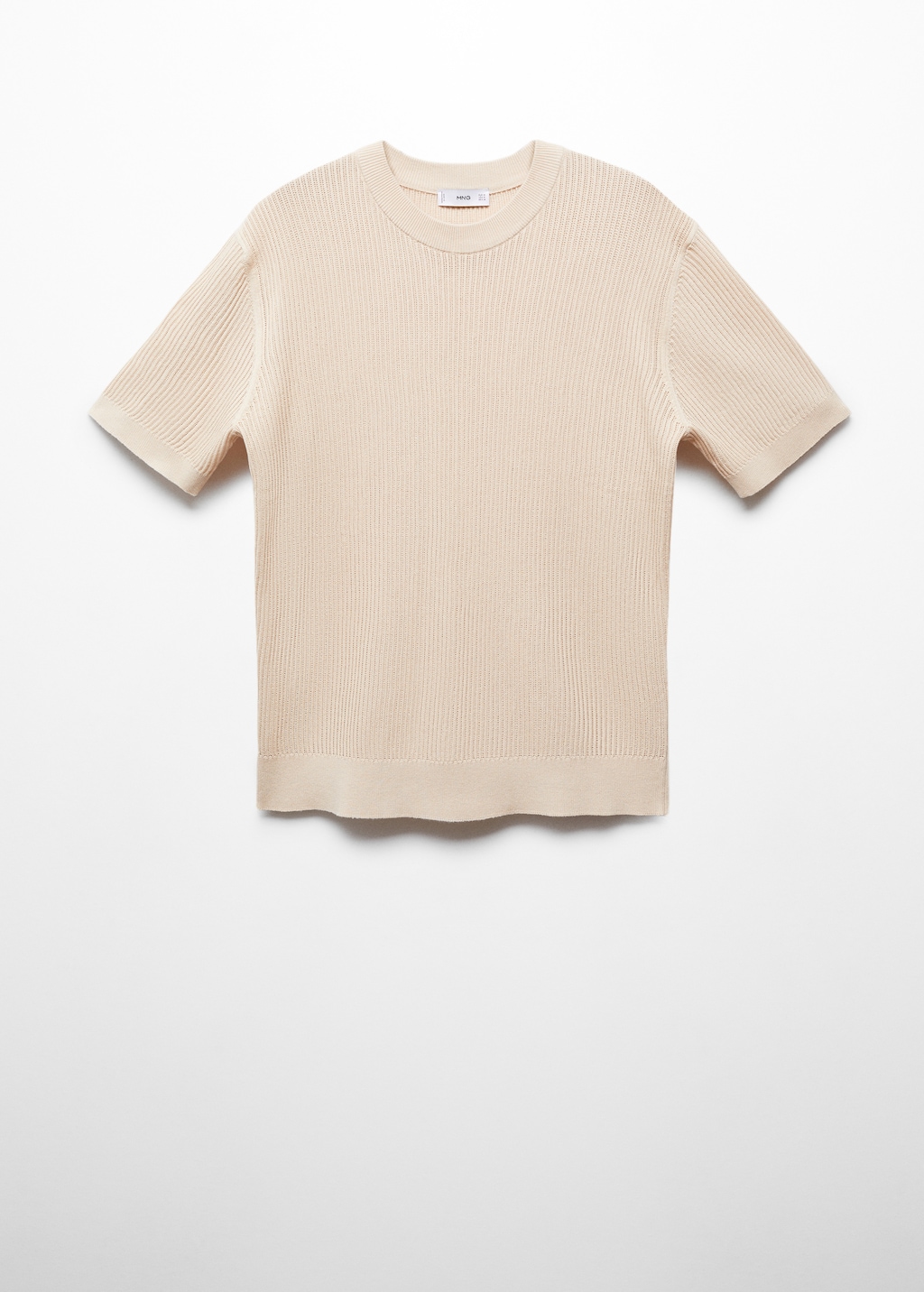 Ribbed cotton T-shirt - Men | MANGO OUTLET USA