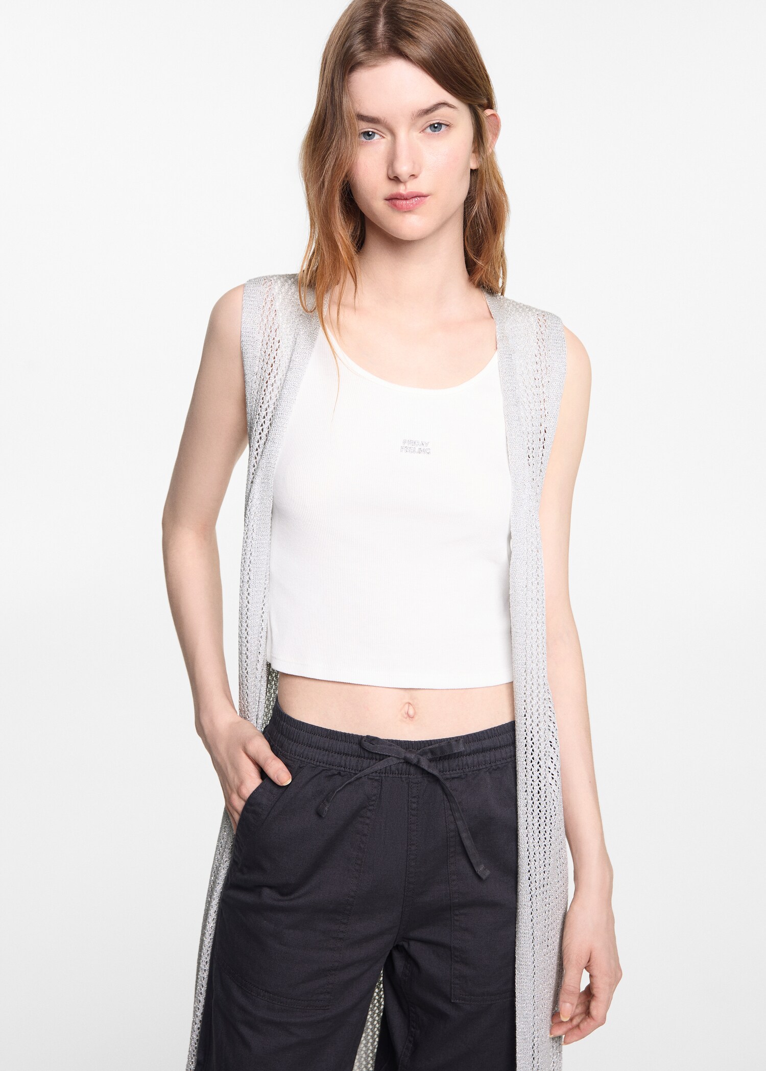 Openwork lurex vest - Medium plane
