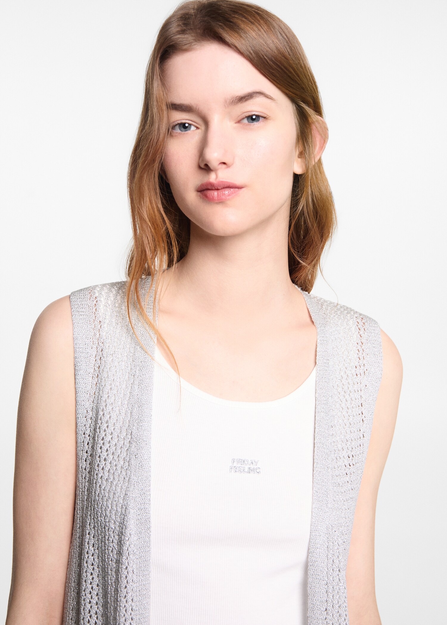 Openwork lurex vest - Details of the article 1