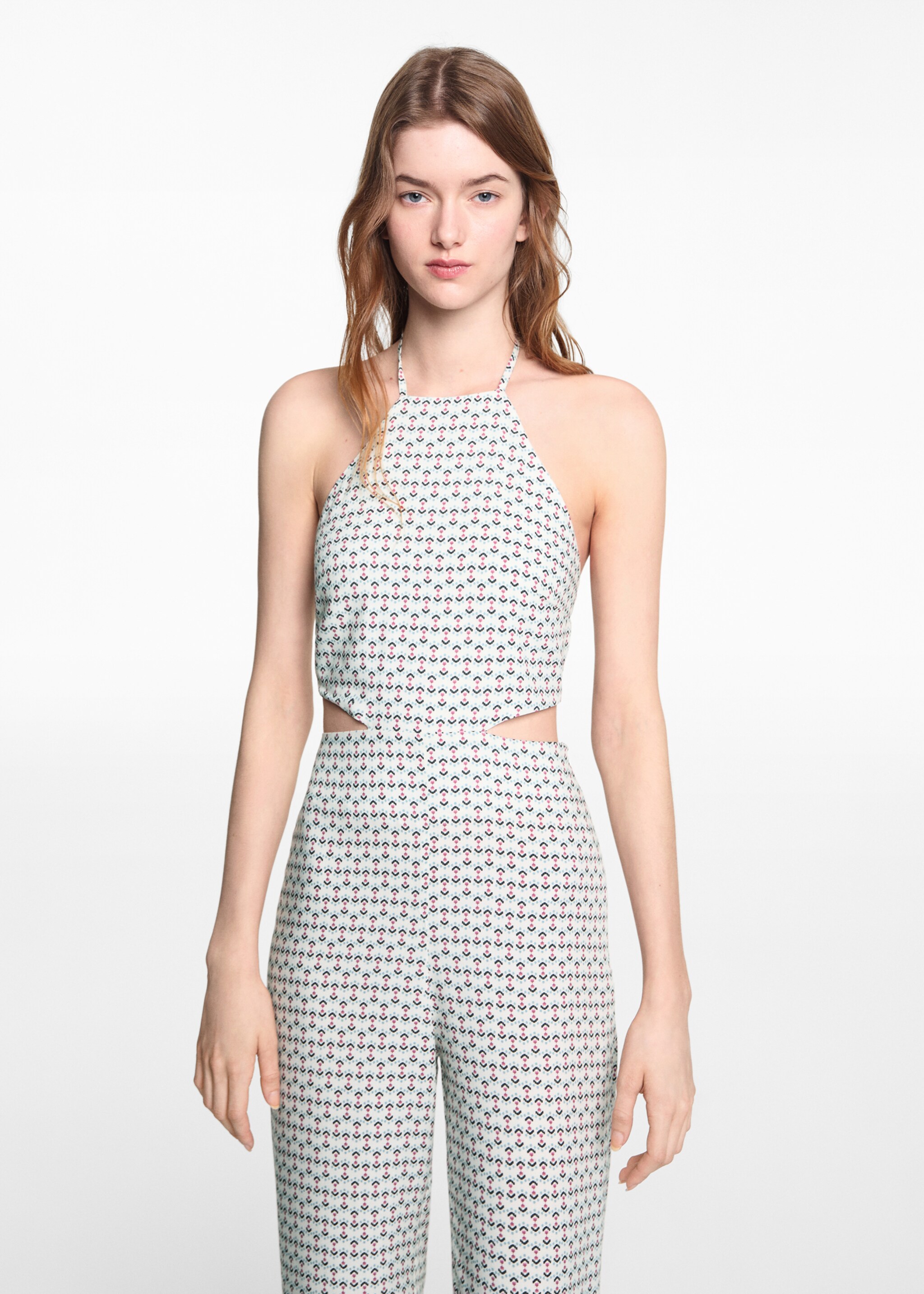 Printed jumpsuit with openings - Medium plane