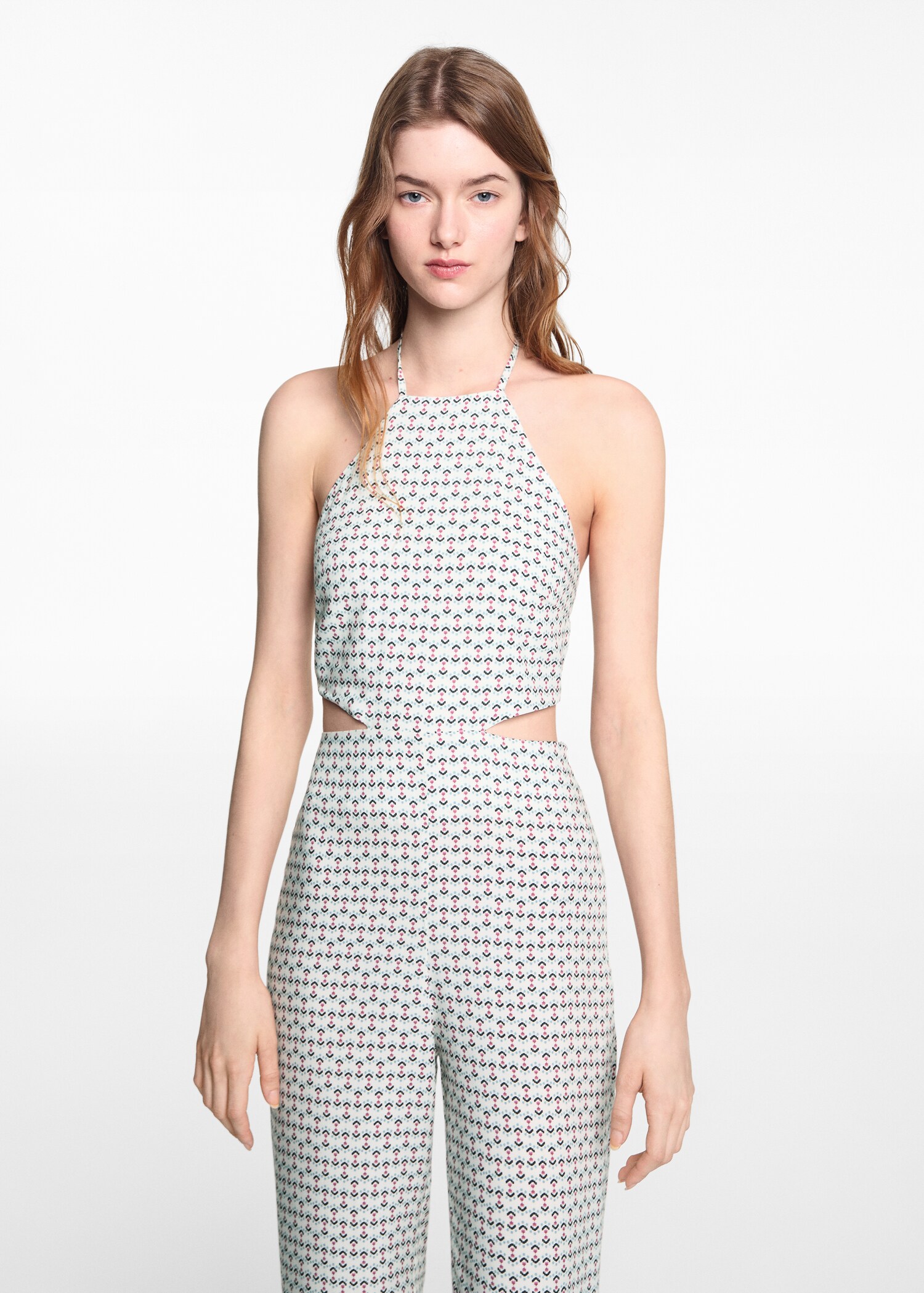 Printed jumpsuit with openings - Medium plane