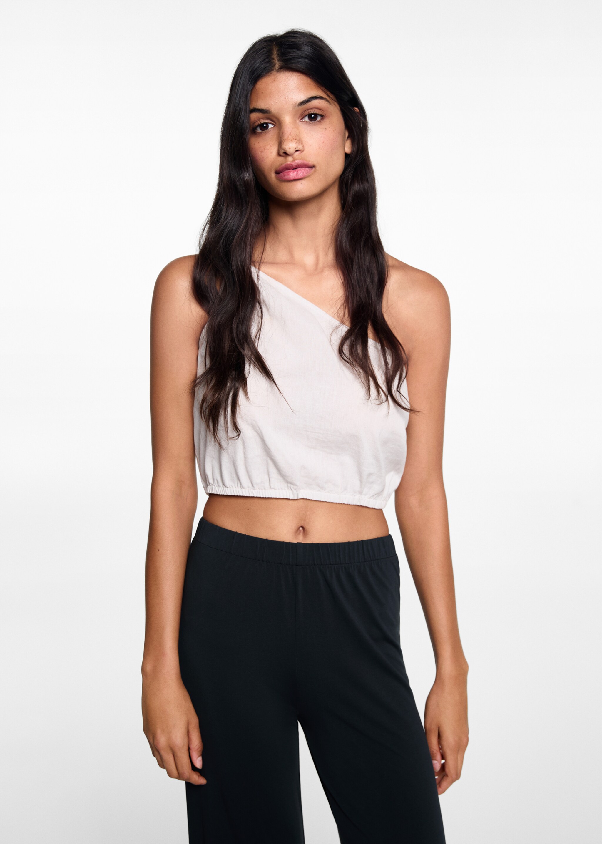 Straight-fit trousers with elastic waist - Medium plane, Charcoal. Ref: 67077715-00.