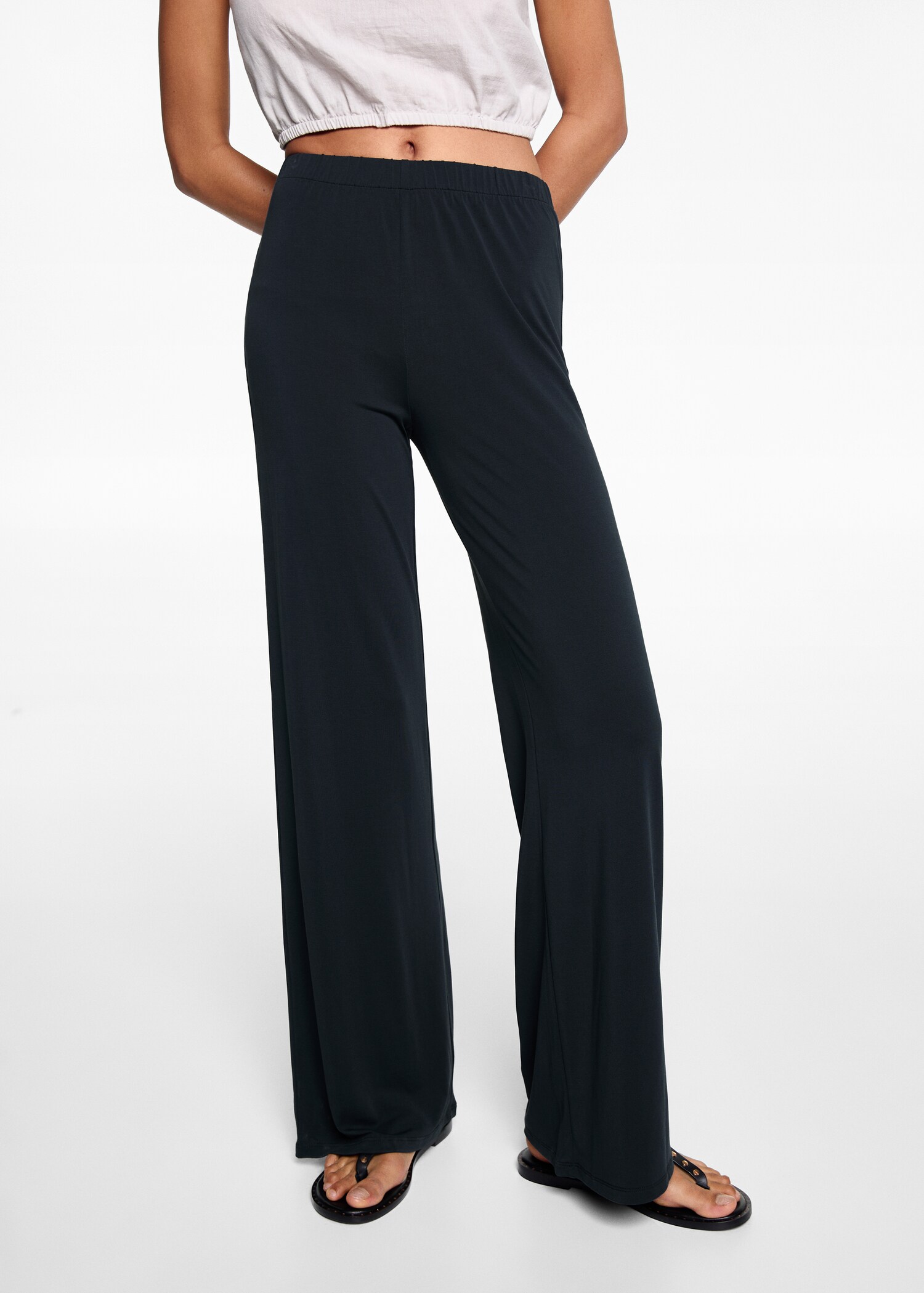 Straight-fit trousers with elastic waist - Details of the article 6