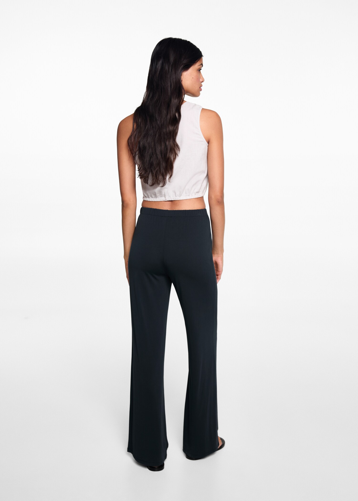 Straight-fit trousers with elastic waist - Reverse of the article